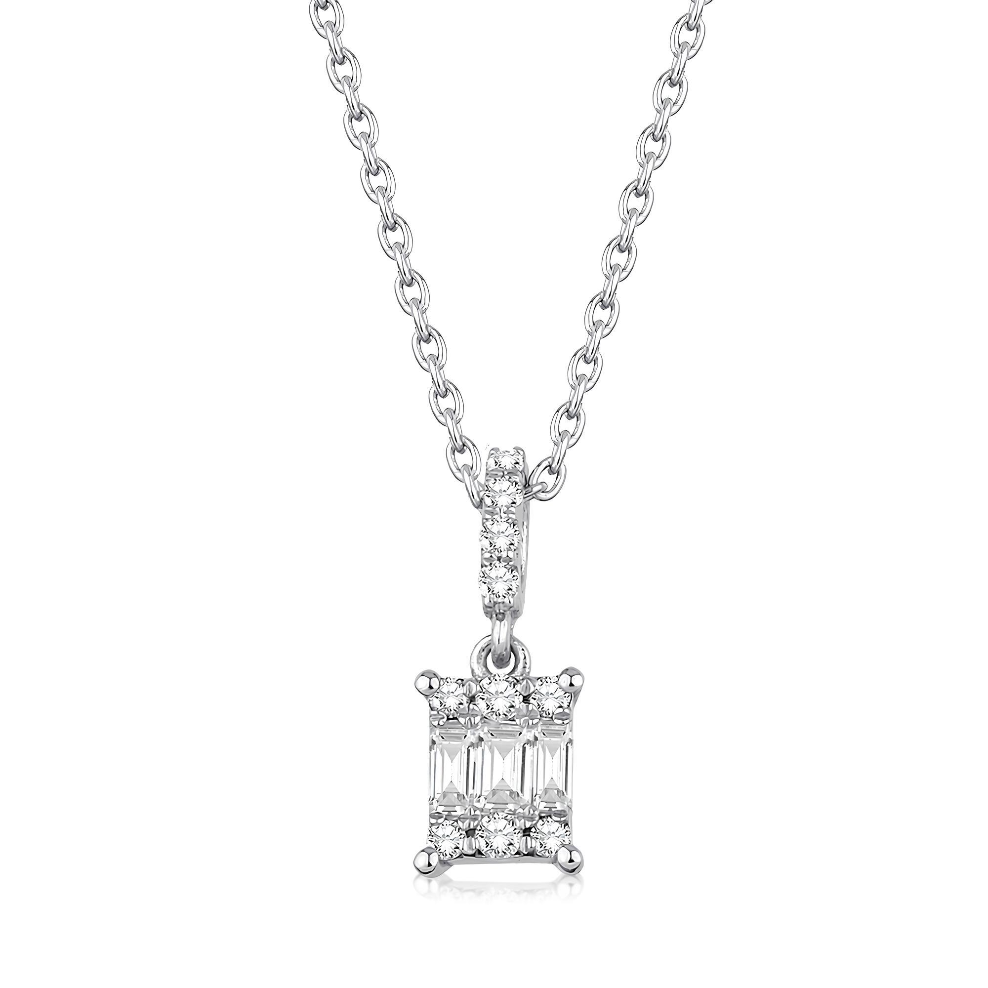 0.17 Karat Pırlanta Baget Kolye