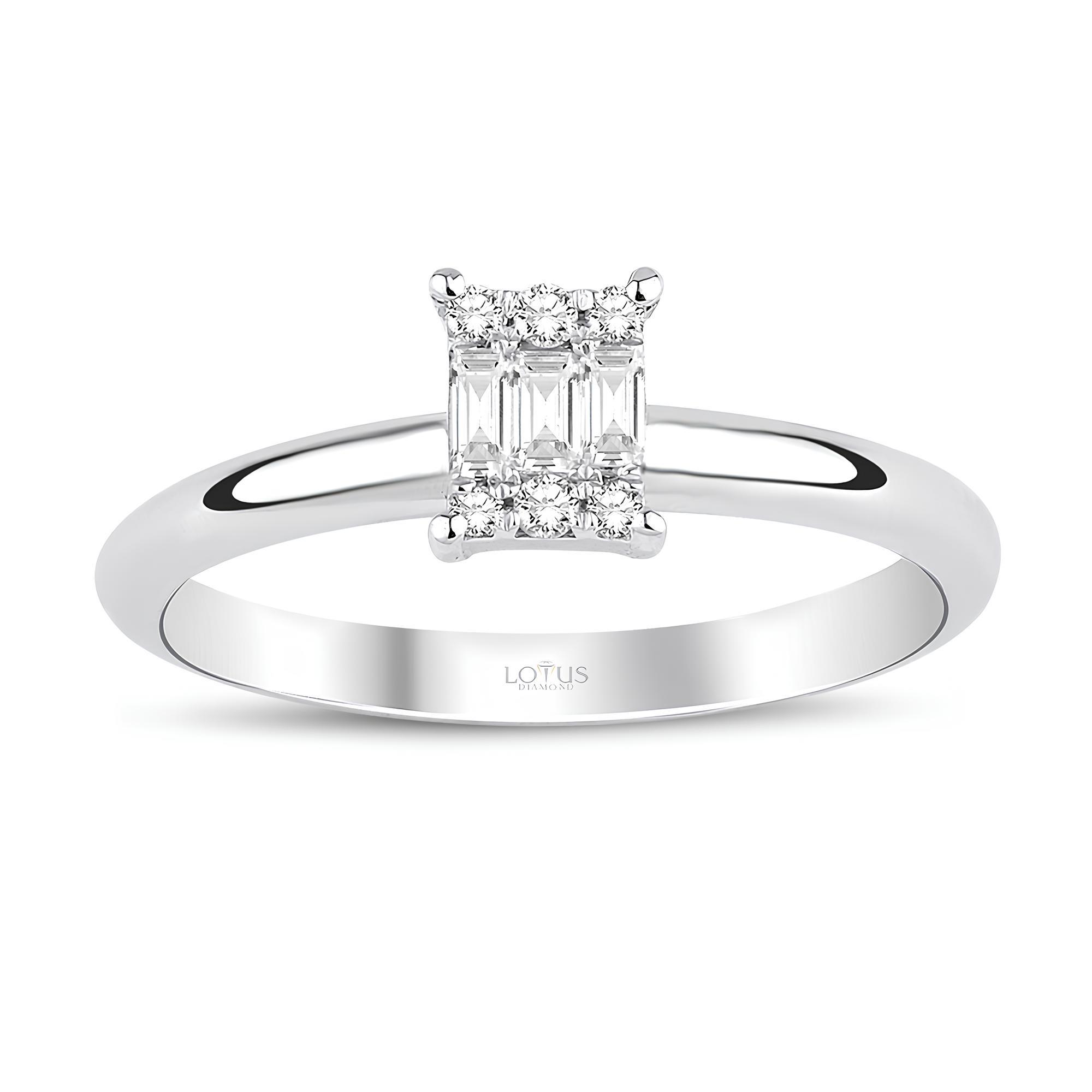 0.20 Karat Pırlanta Baget Yüzük