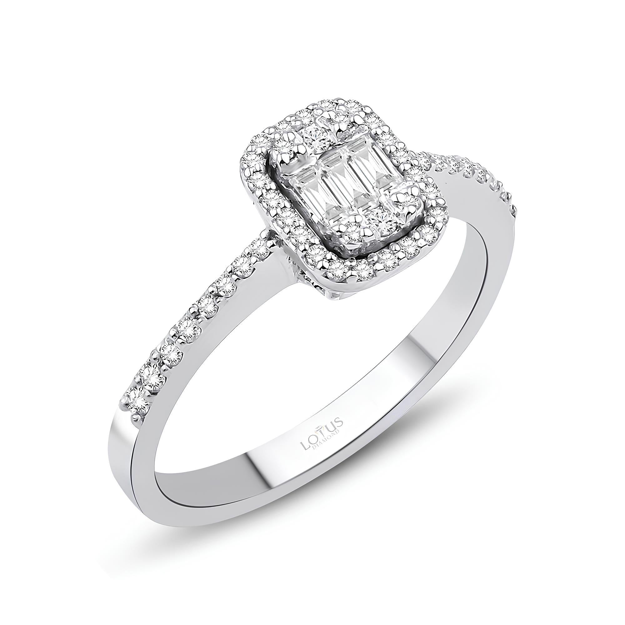 0.17 Karat Pırlanta Baget Yüzük