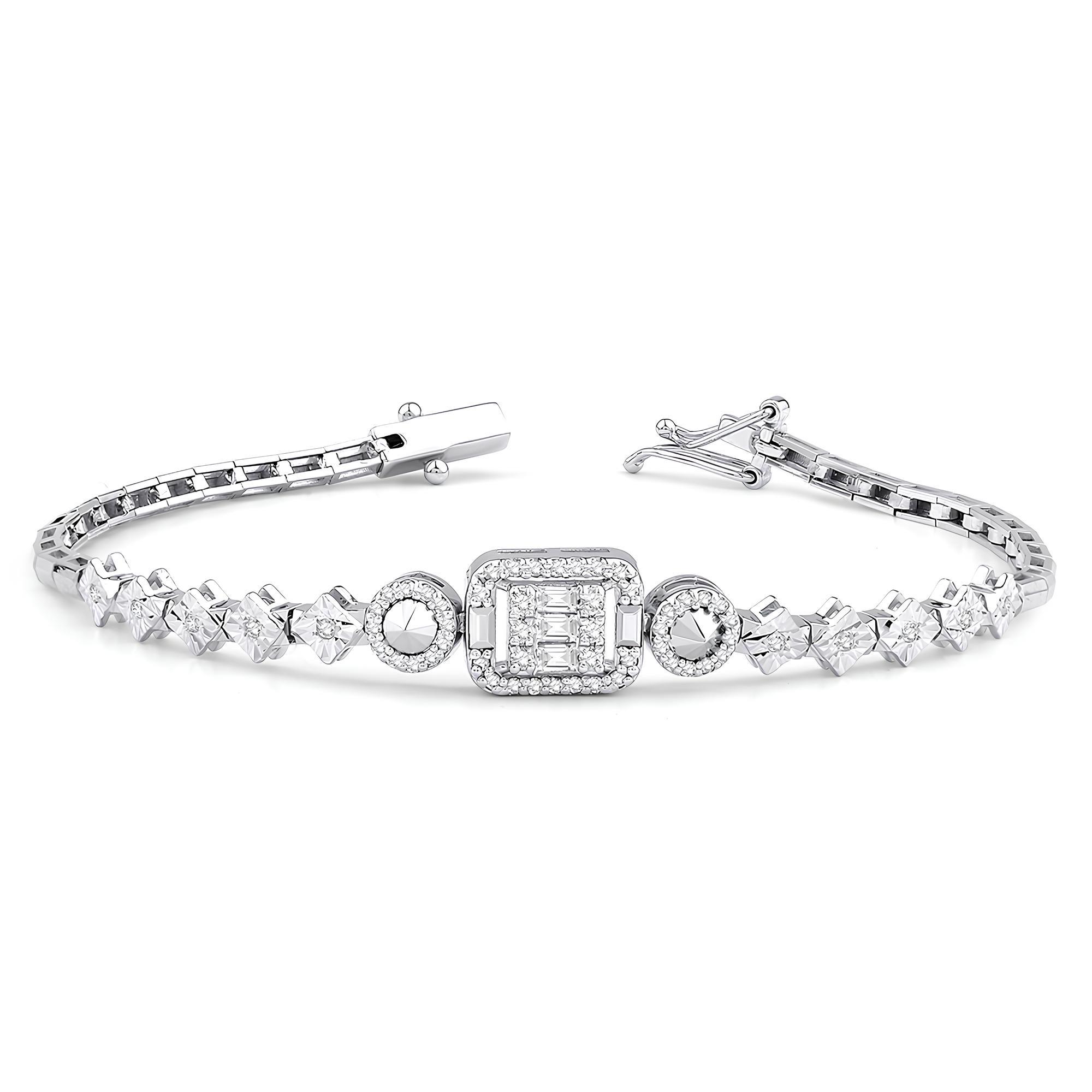 0.39 Karat Pırlanta Baget Bileklik 