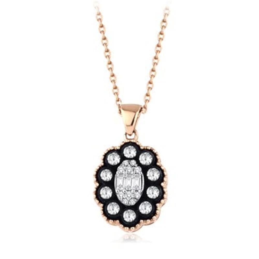 0.26 Karat Elmas Baget Kolye