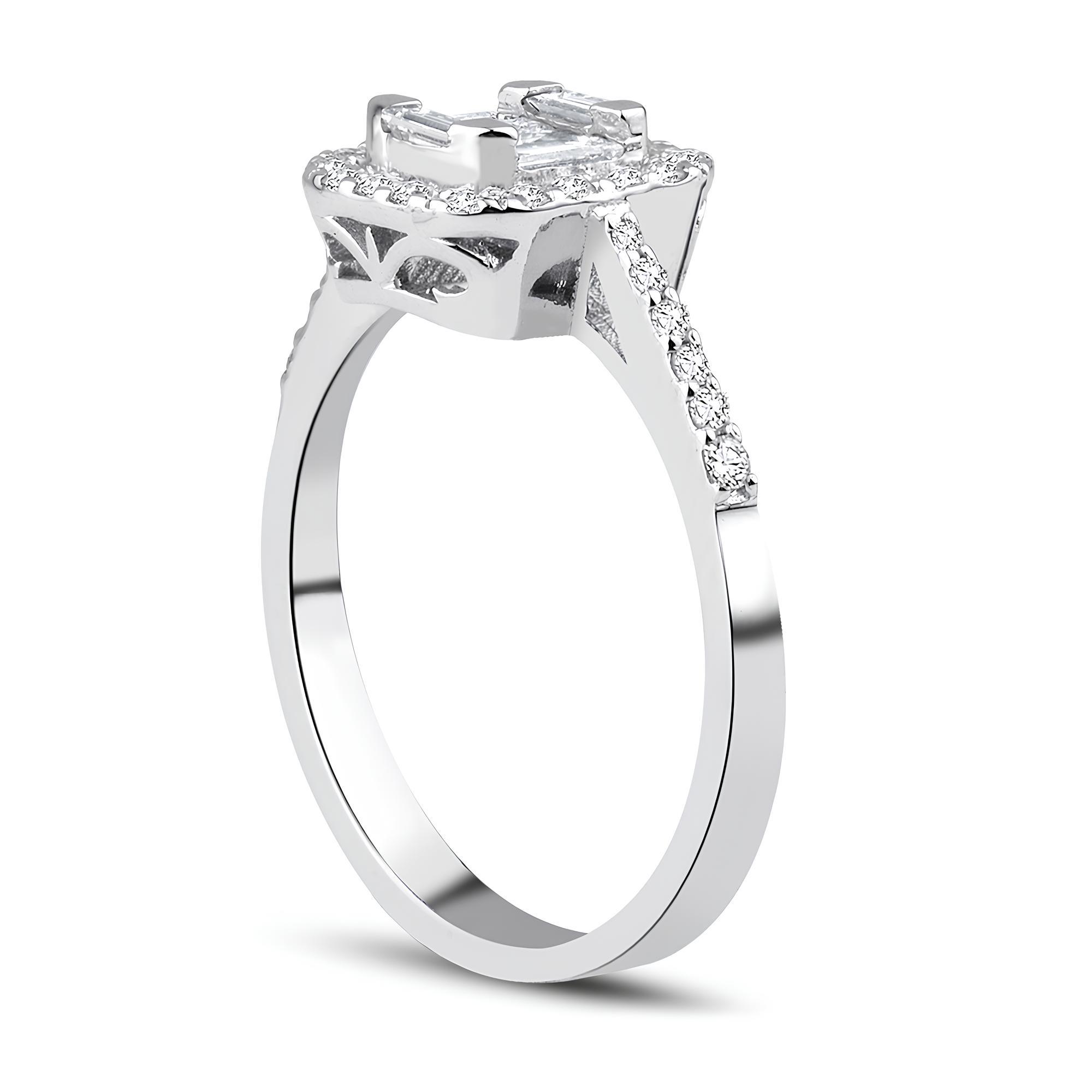 0.60 Karat Pırlanta Baget Yüzük