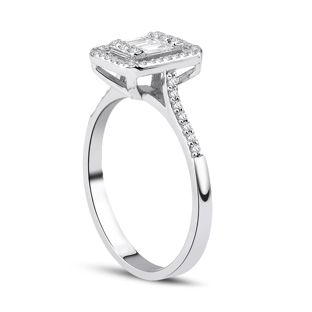 0.45 Karat Pırlanta Baget Yüzük