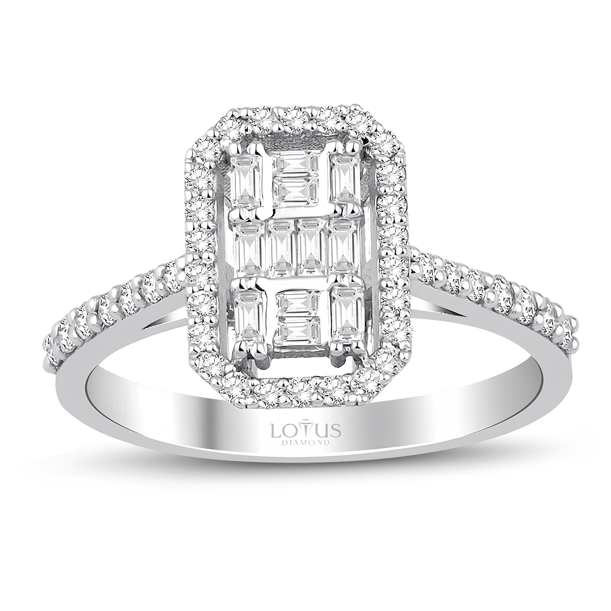 0.52 Karat Pırlanta Baget Yüzük