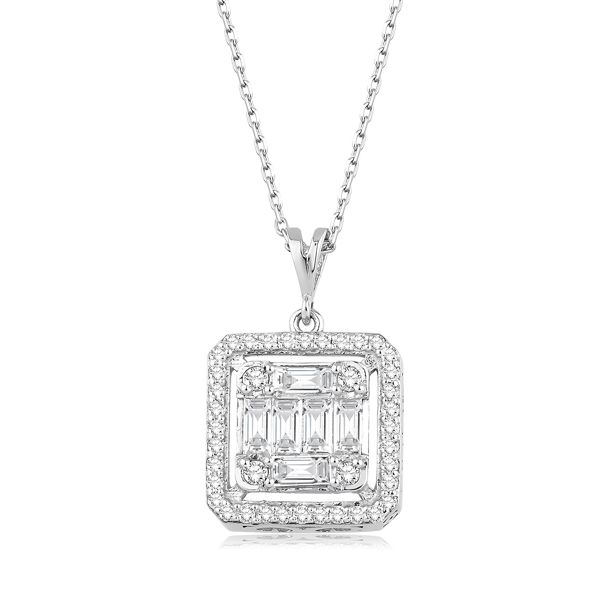 0.67 Karat Pırlanta Baget Kolye