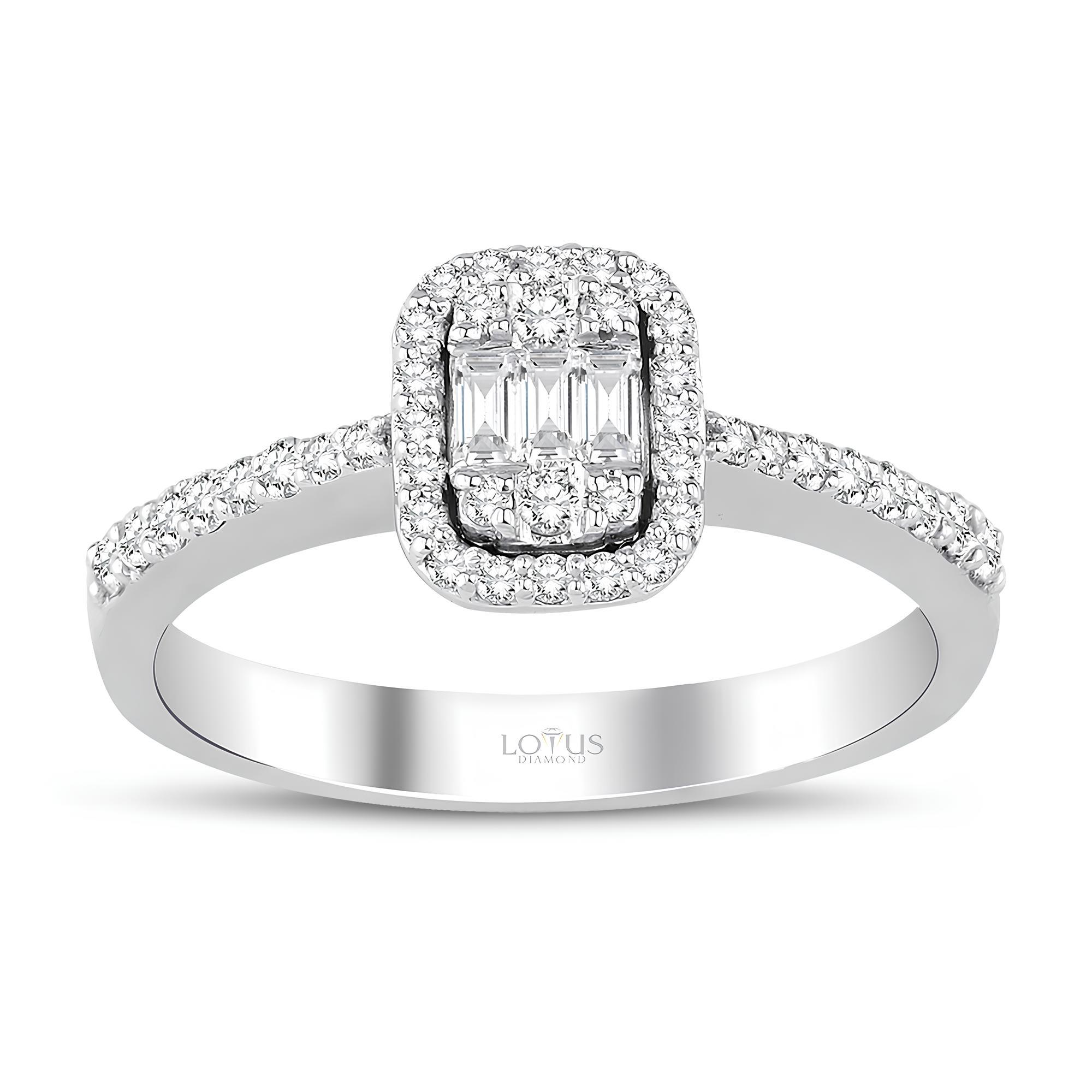 0.36 Karat Pırlanta Baget Yüzük