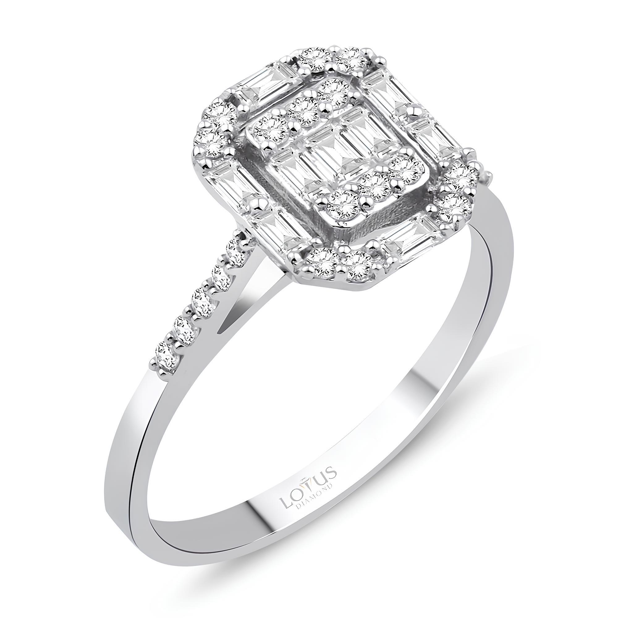 0.47 Karat Pırlanta Baget Yüzük