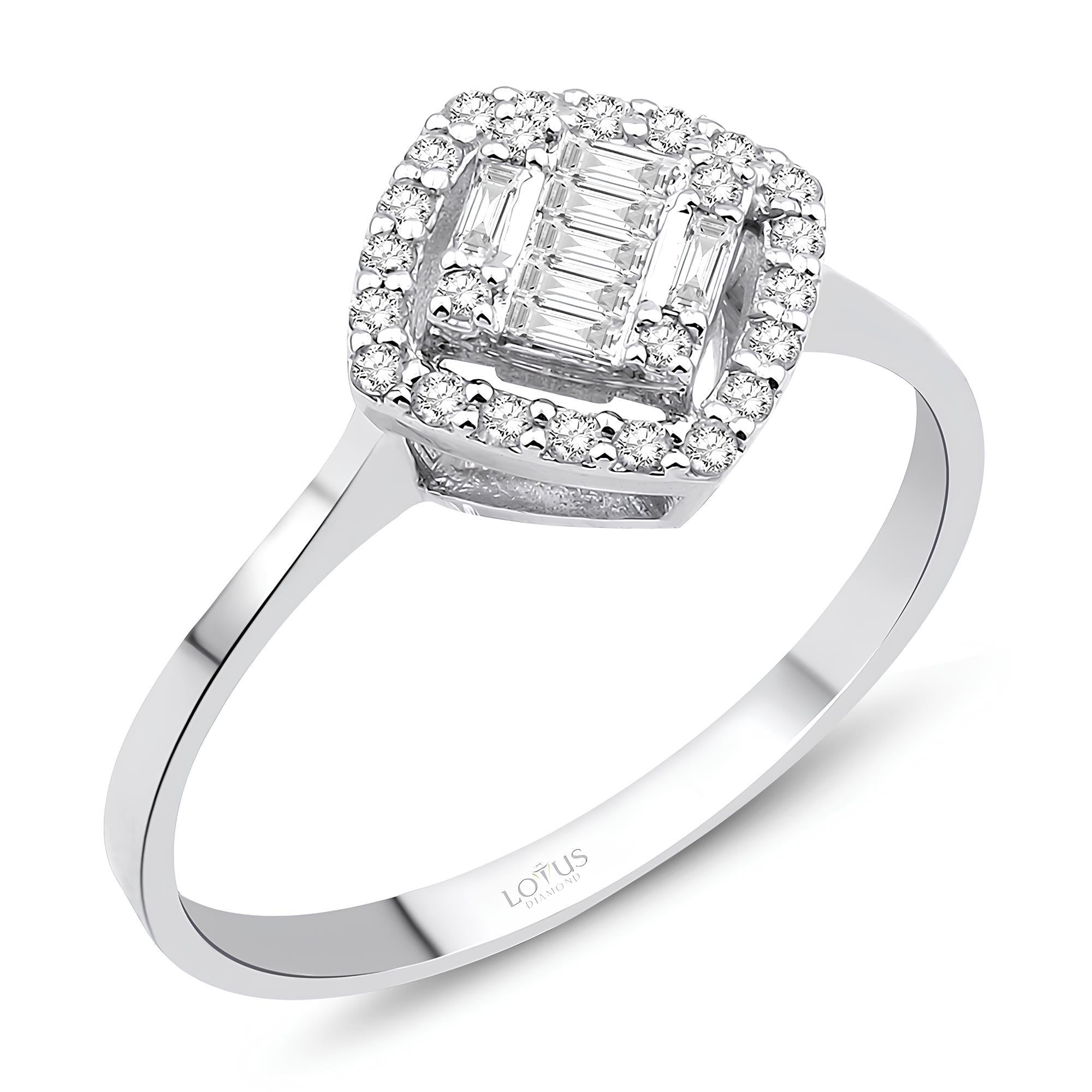 0.21 Karat Pırlanta Baget Yüzük