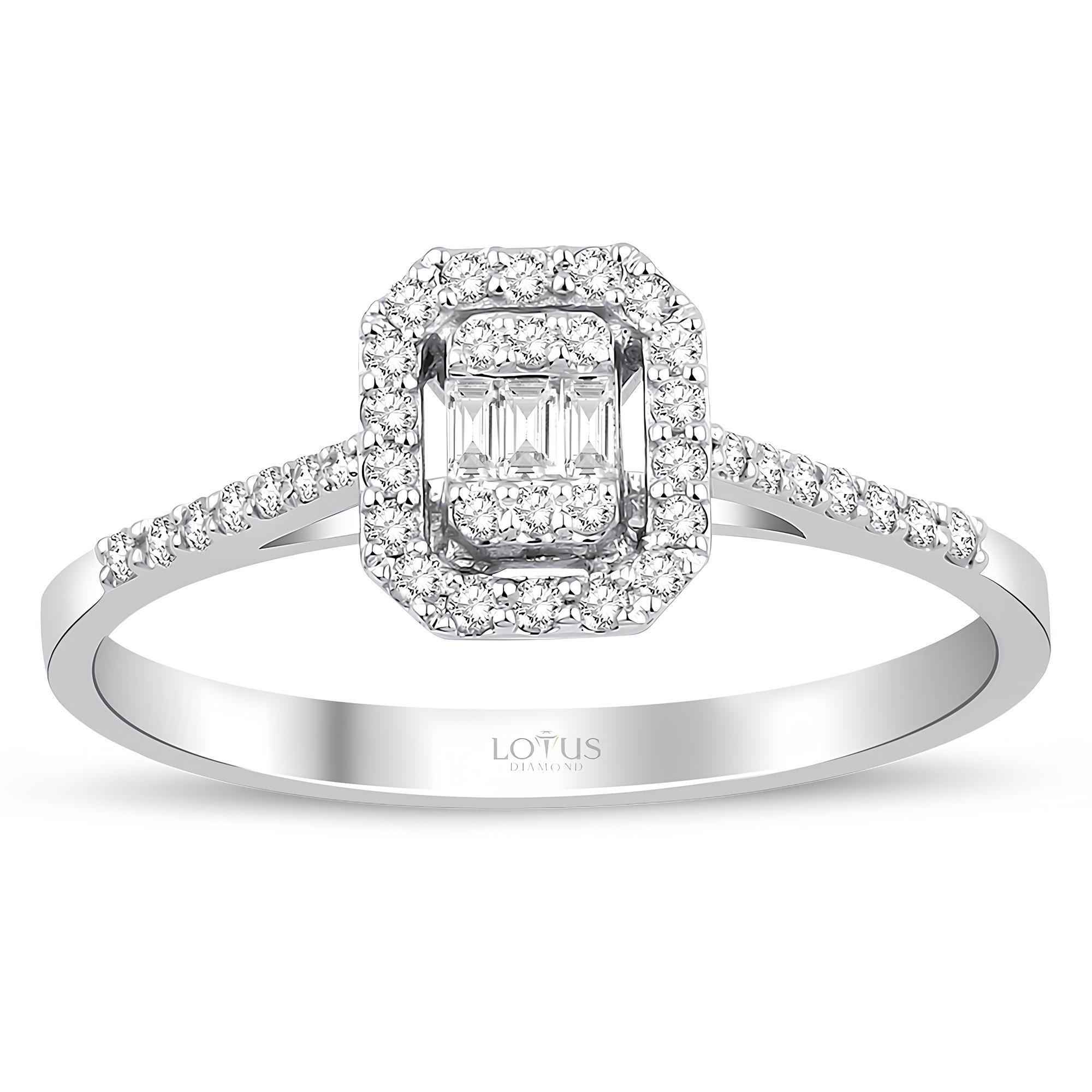 0.24 Karat Pırlanta Baget  Yüzük