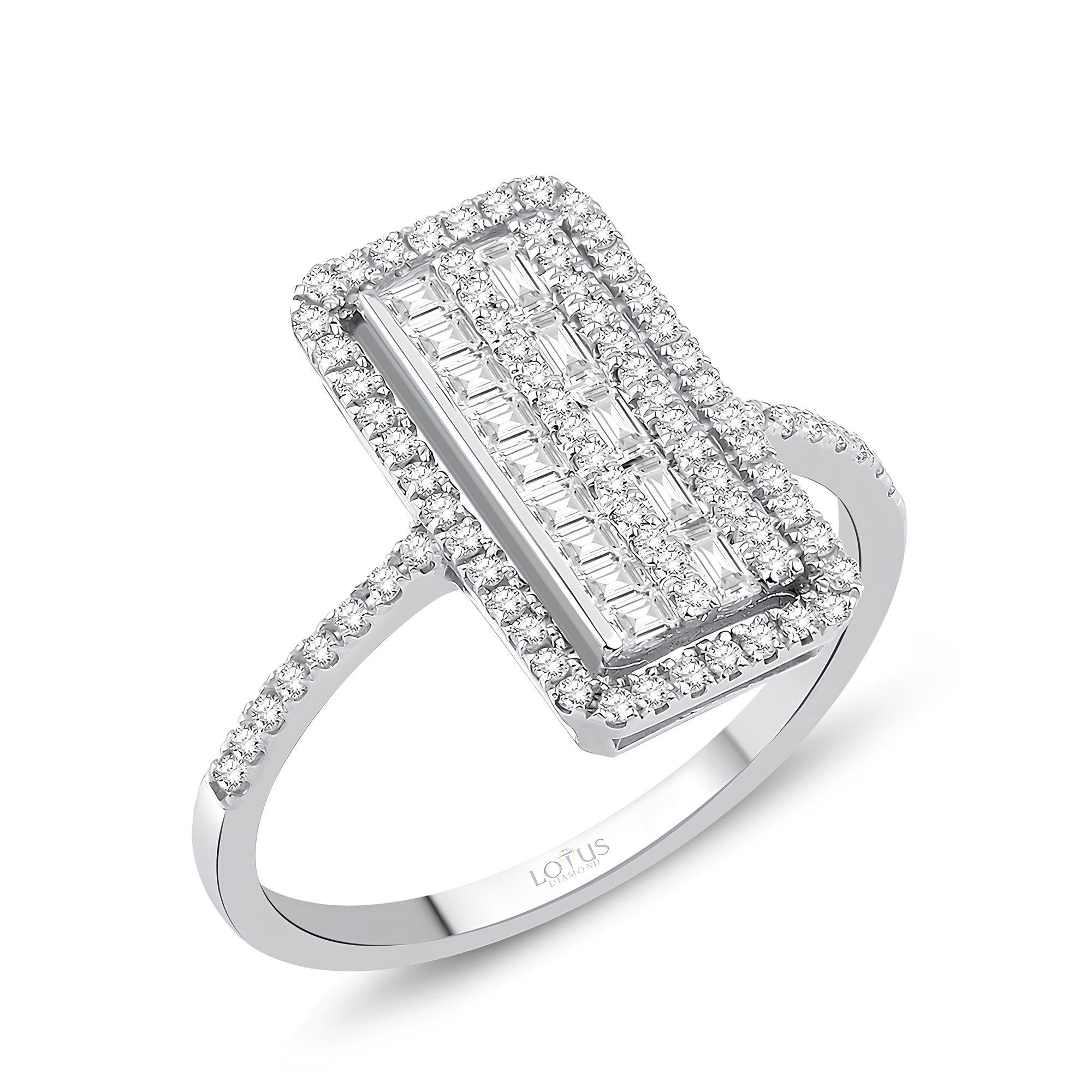 0.62 Karat Pırlanta Baget Yüzük