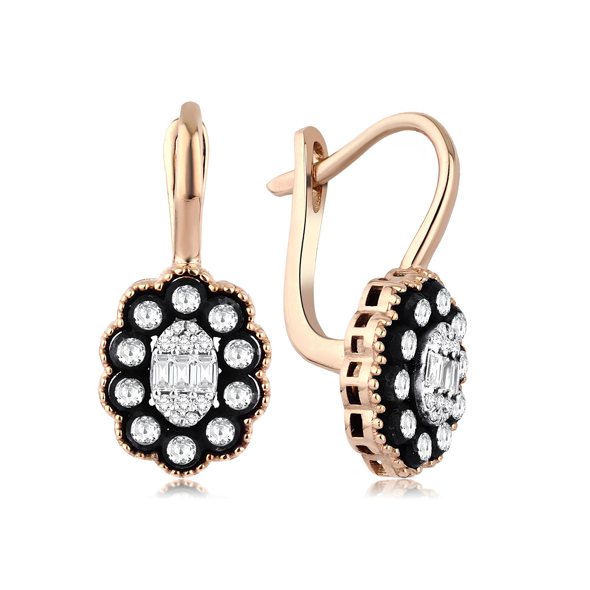 0.47 Karat Elmas Baget Küpe