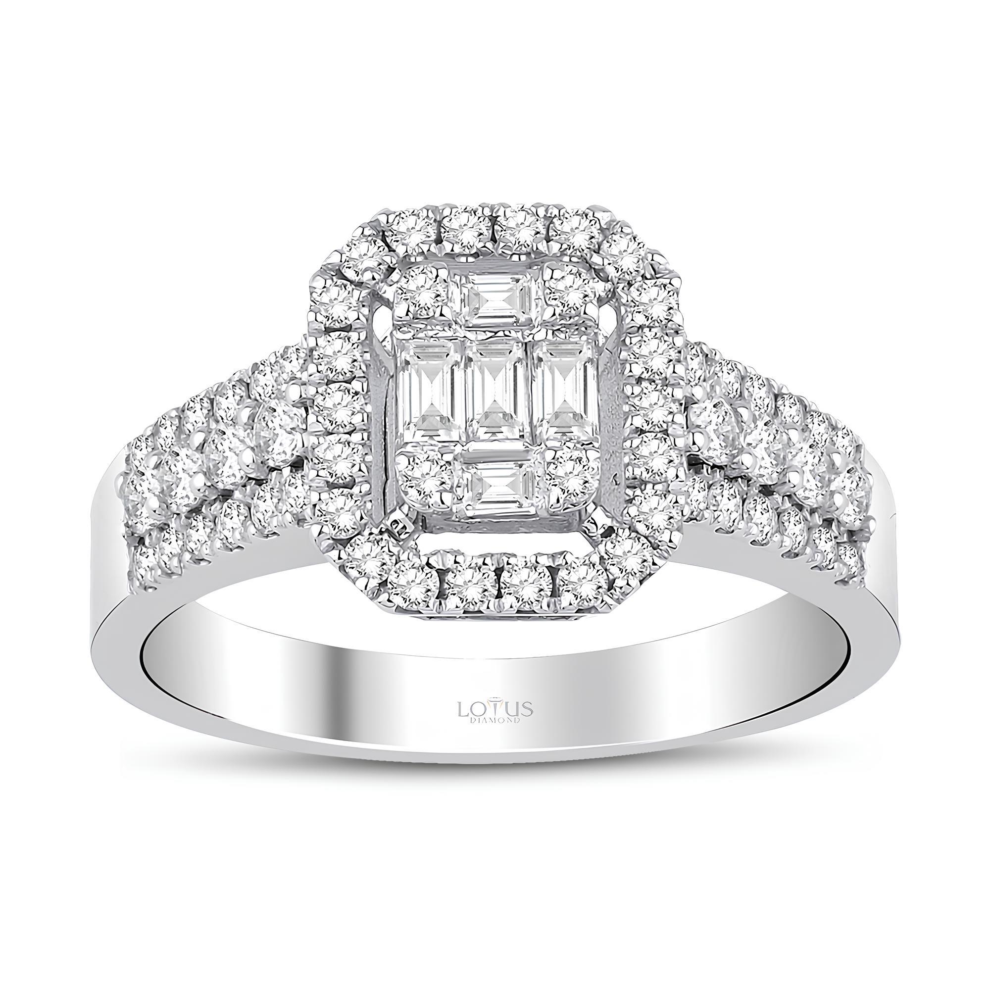 0.84 Karat Pırlanta Baget Yüzük