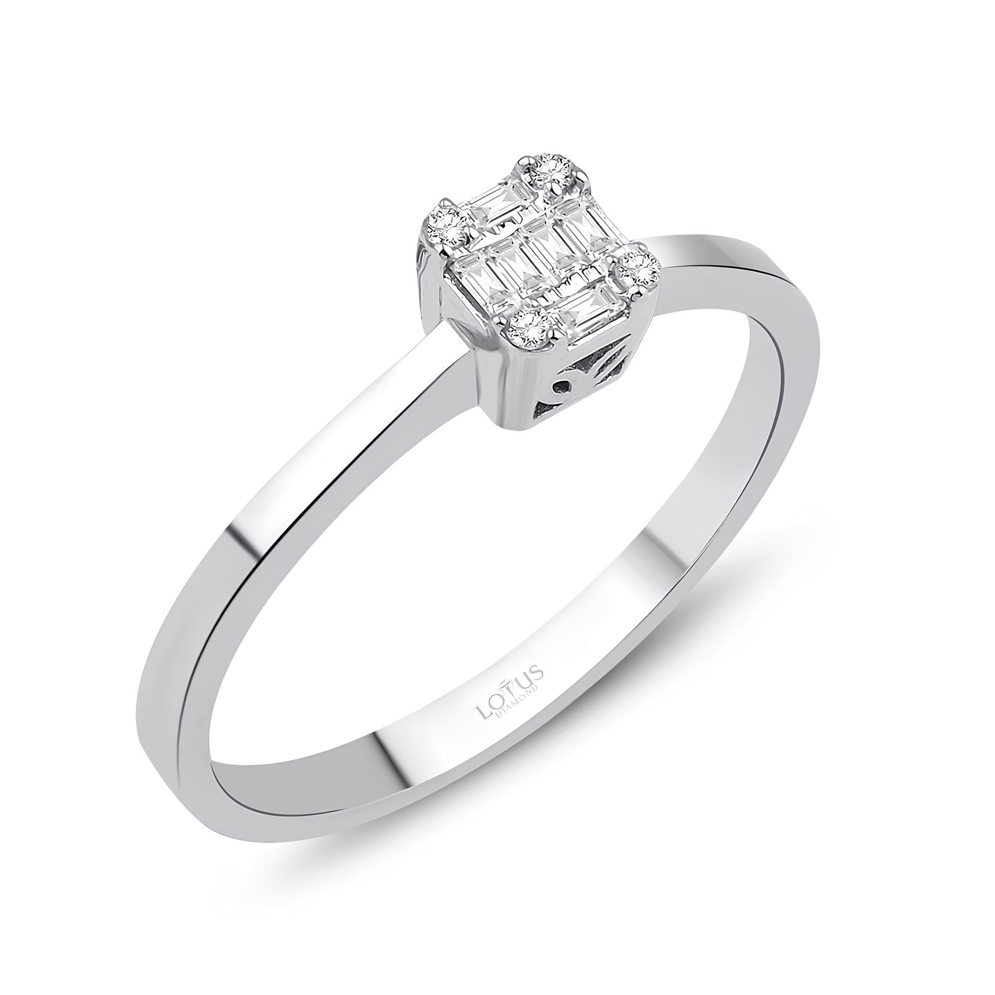 0.10 Karat Pırlanta Baget Yüzük