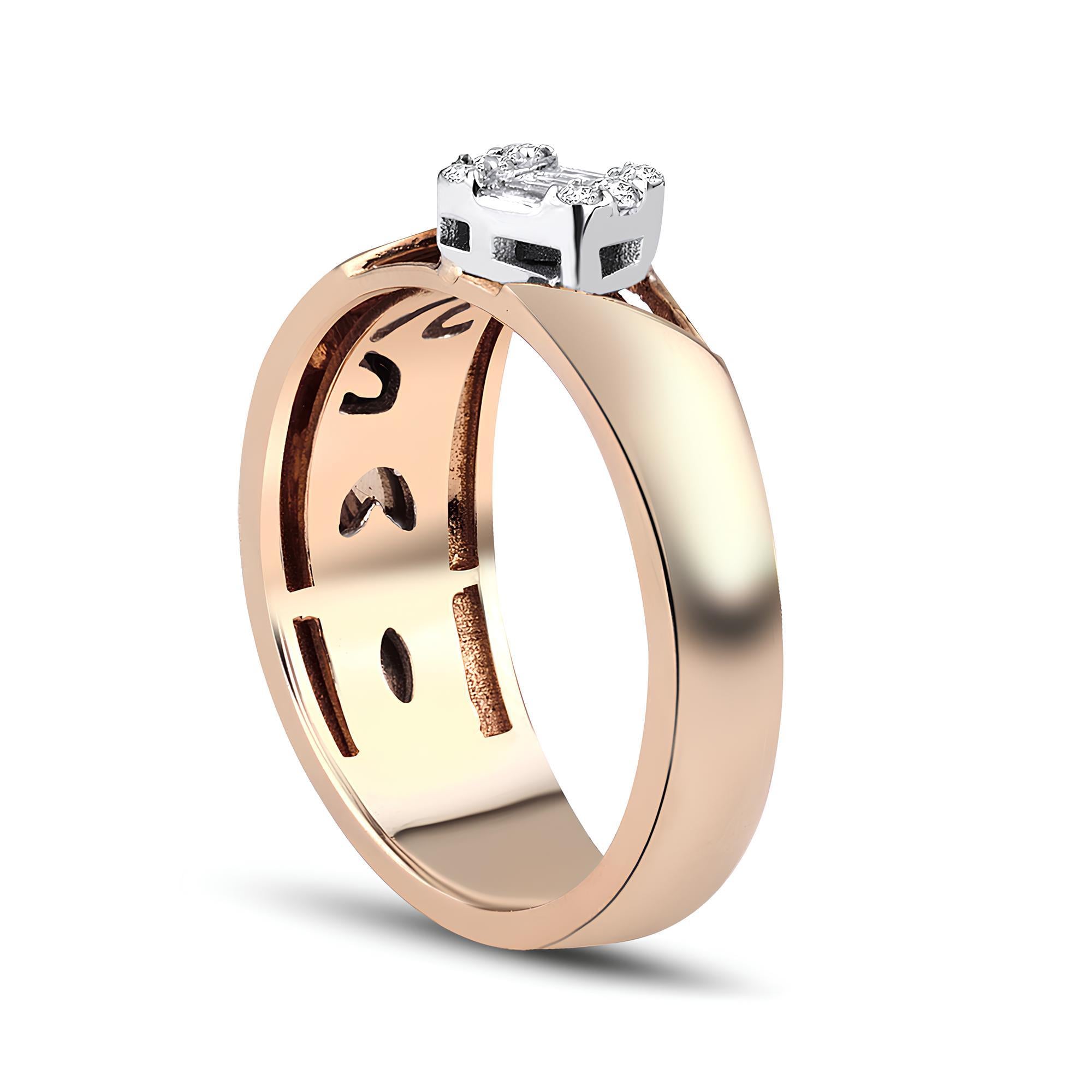 0.12 Karat Pırlanta Baget Yüzük