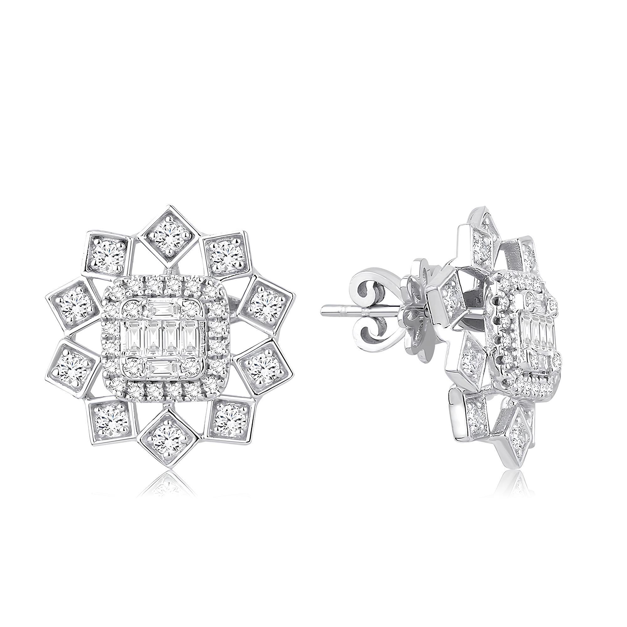 0.99 Karat Pırlanta Baget Küpe