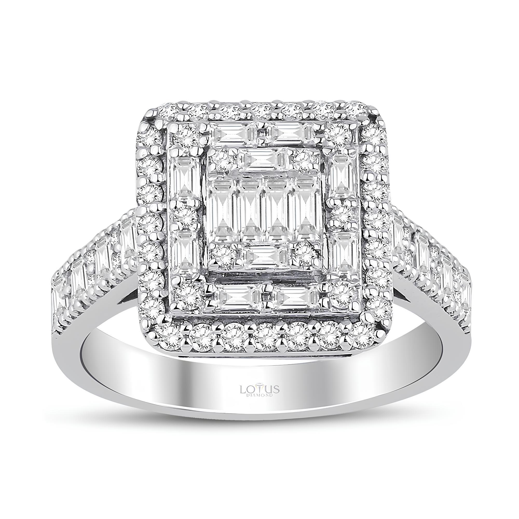 0.95 Karat Pırlanta Baget Yüzük