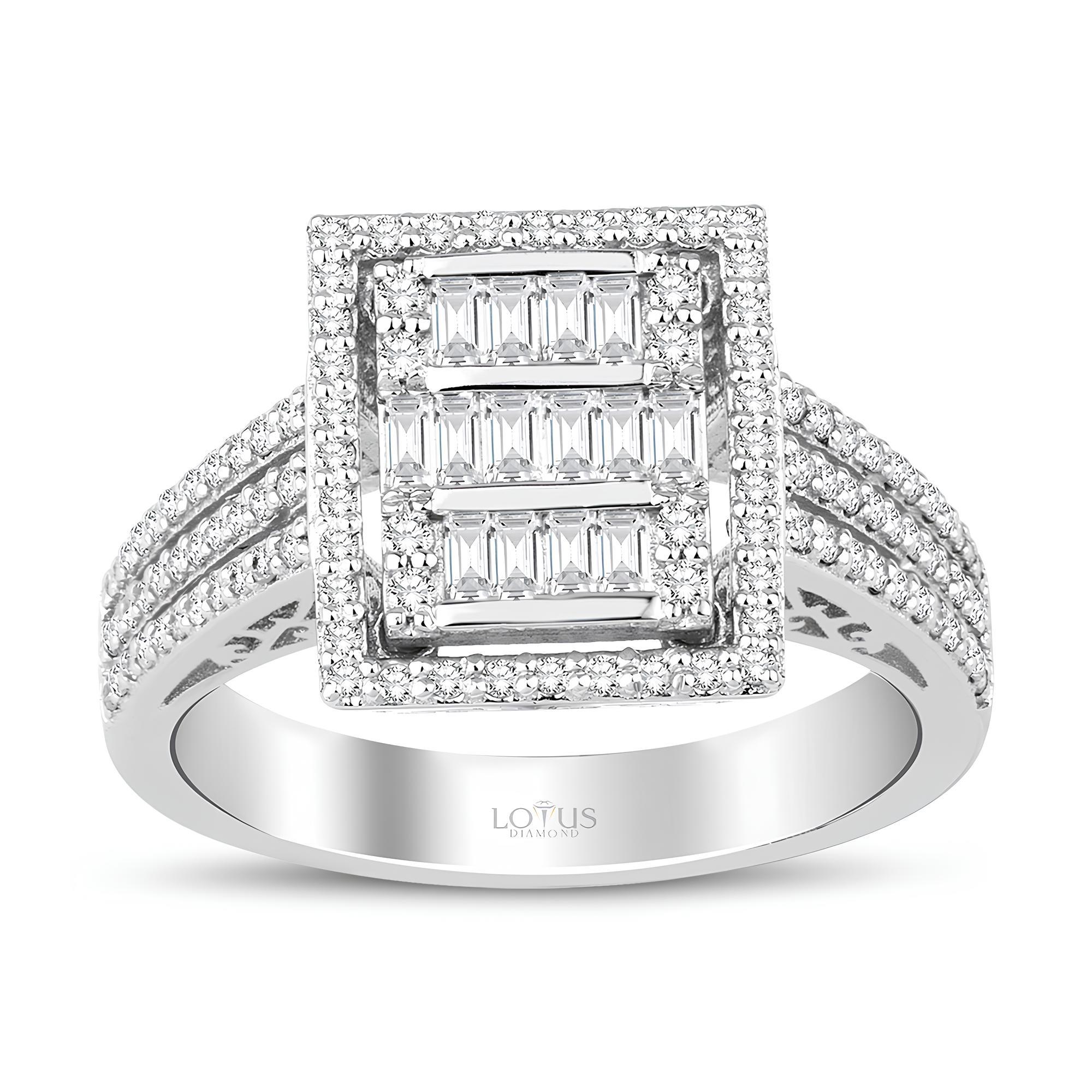 0.64 Karat Pırlanta Baget Yüzük