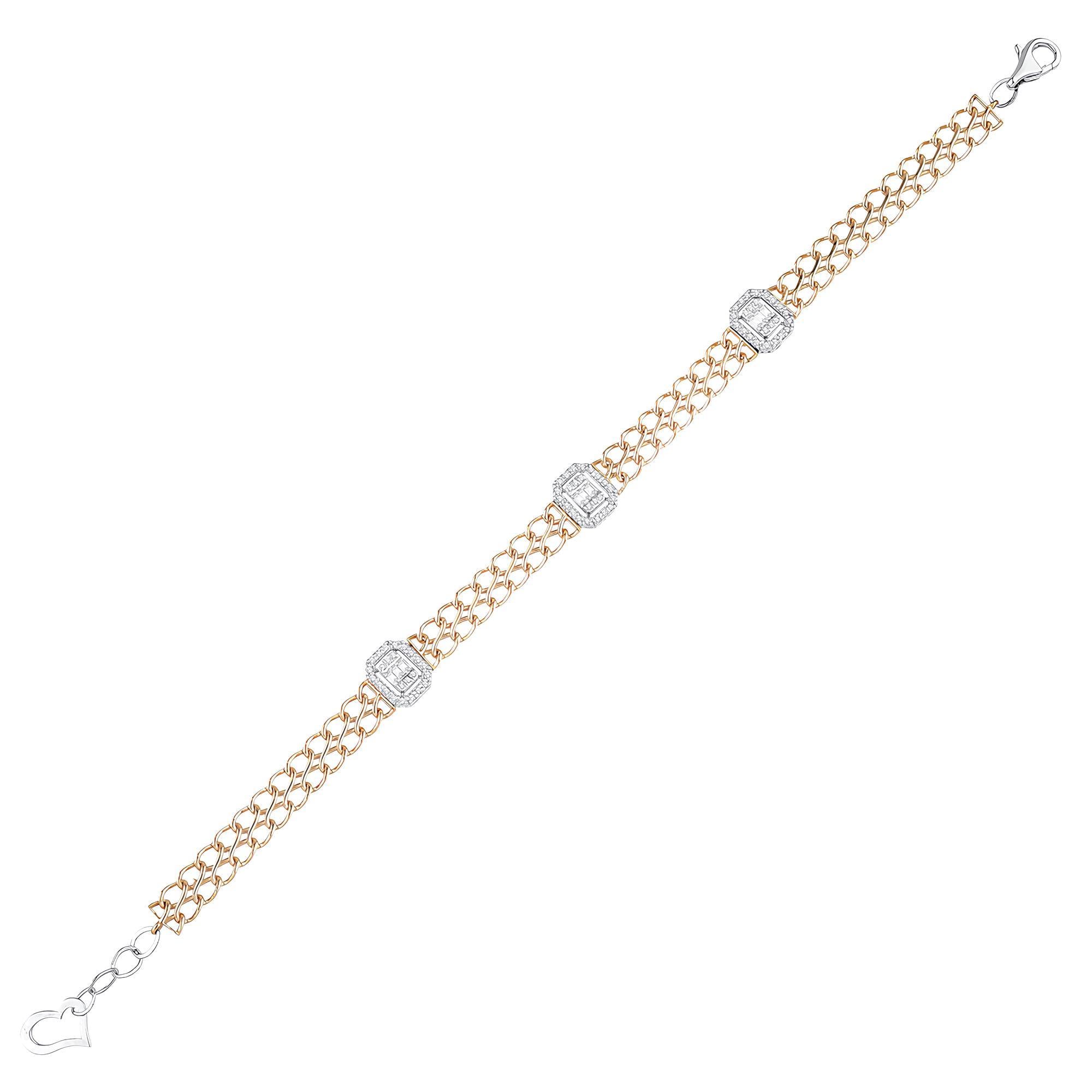 0.38 Karat Pırlanta Baget Bileklik