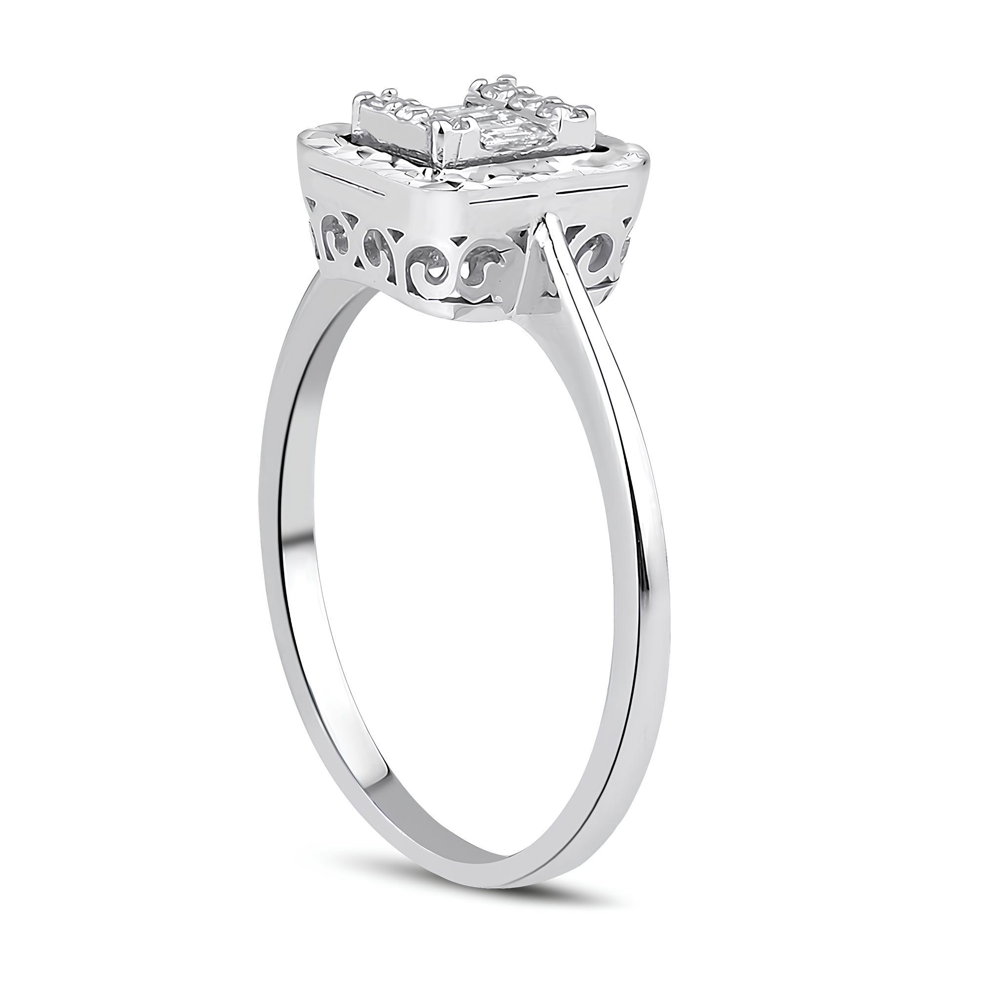 0.15 Karat Pırlanta Baget Yüzük