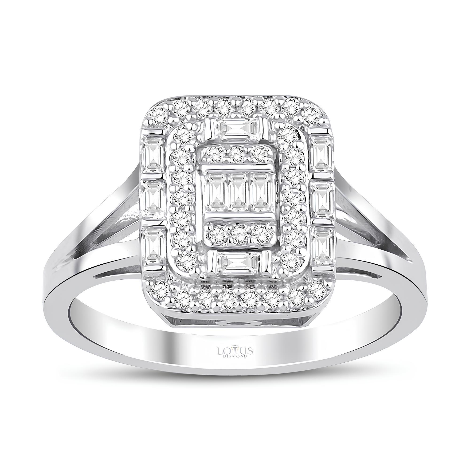 0.44 Karat Pırlanta Baget Yüzük