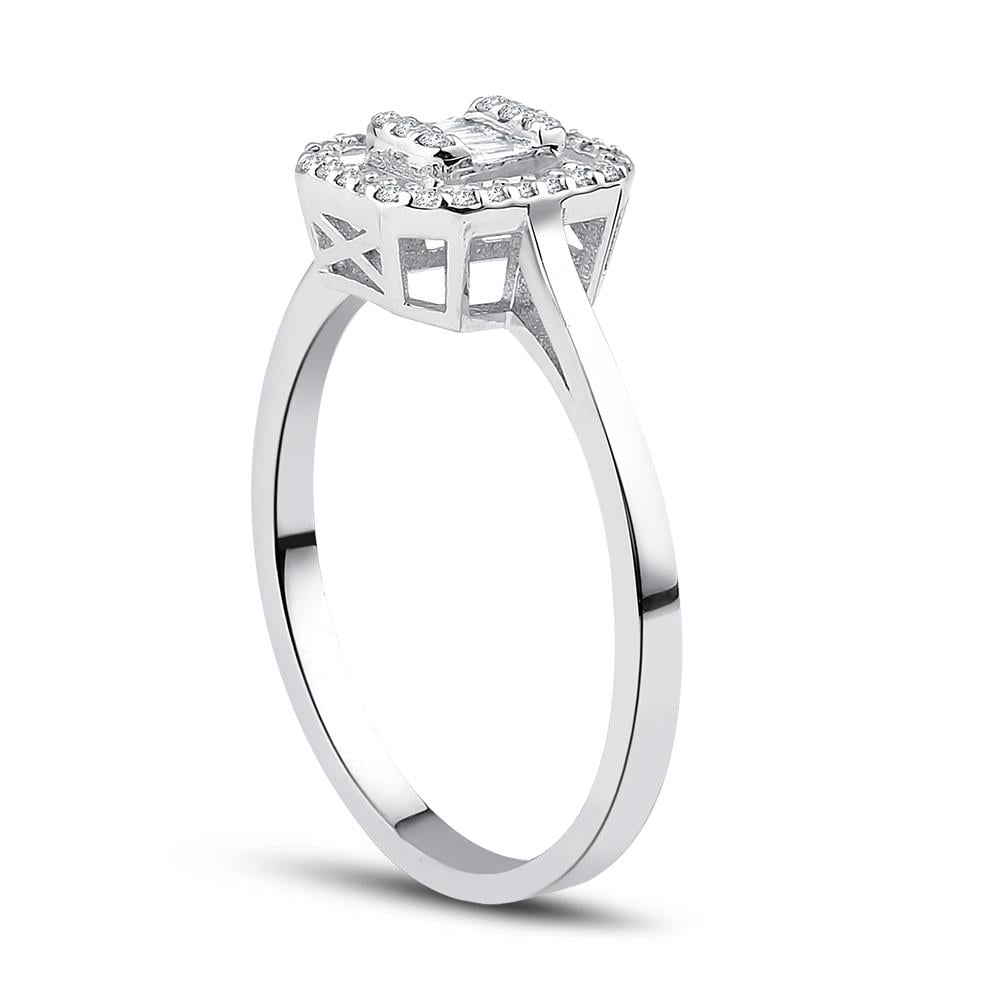 0.17 Karat Pırlanta Baget Yüzük