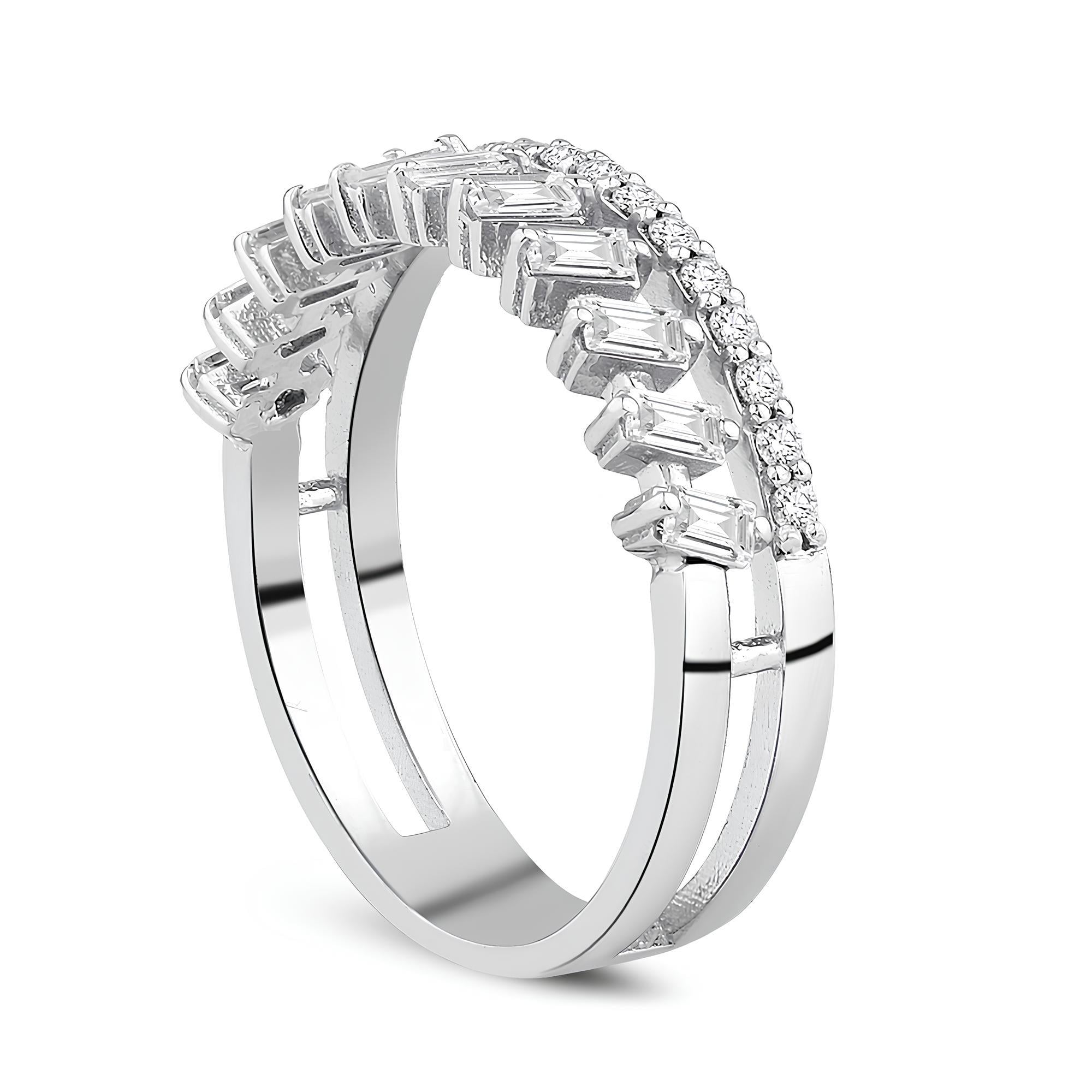 0.60 Karat Pırlanta Baget Yüzük