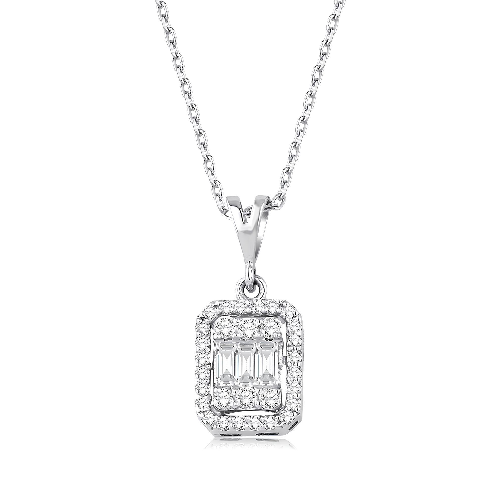 0.24 Karat Pırlanta Baget Kolye