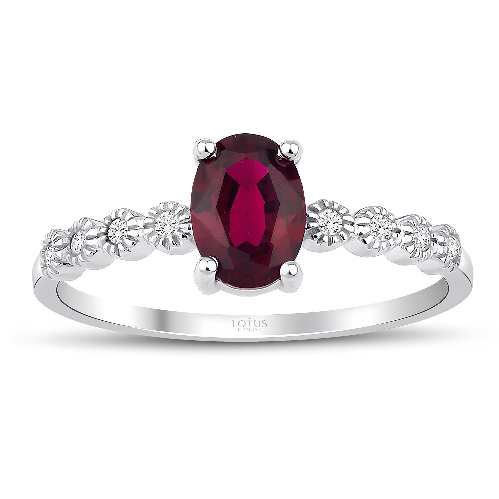 0.02 Karat Pırlanta Yakut Yüzük