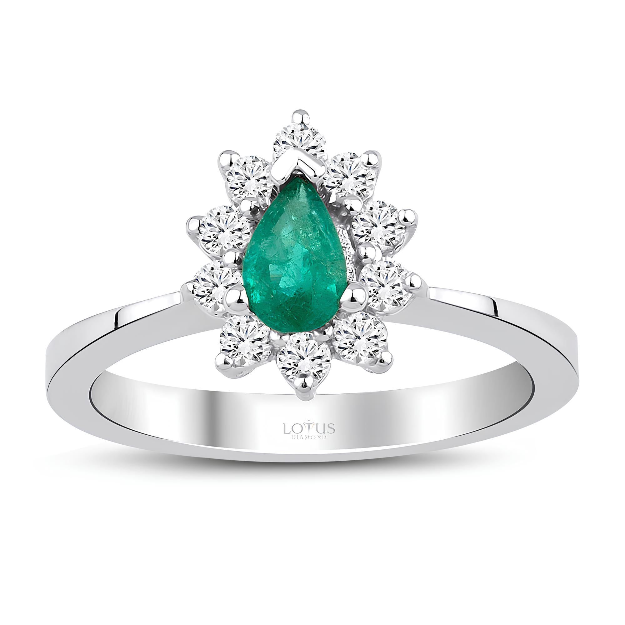 0.62 Karat Pırlanta Zümrüt Yüzük