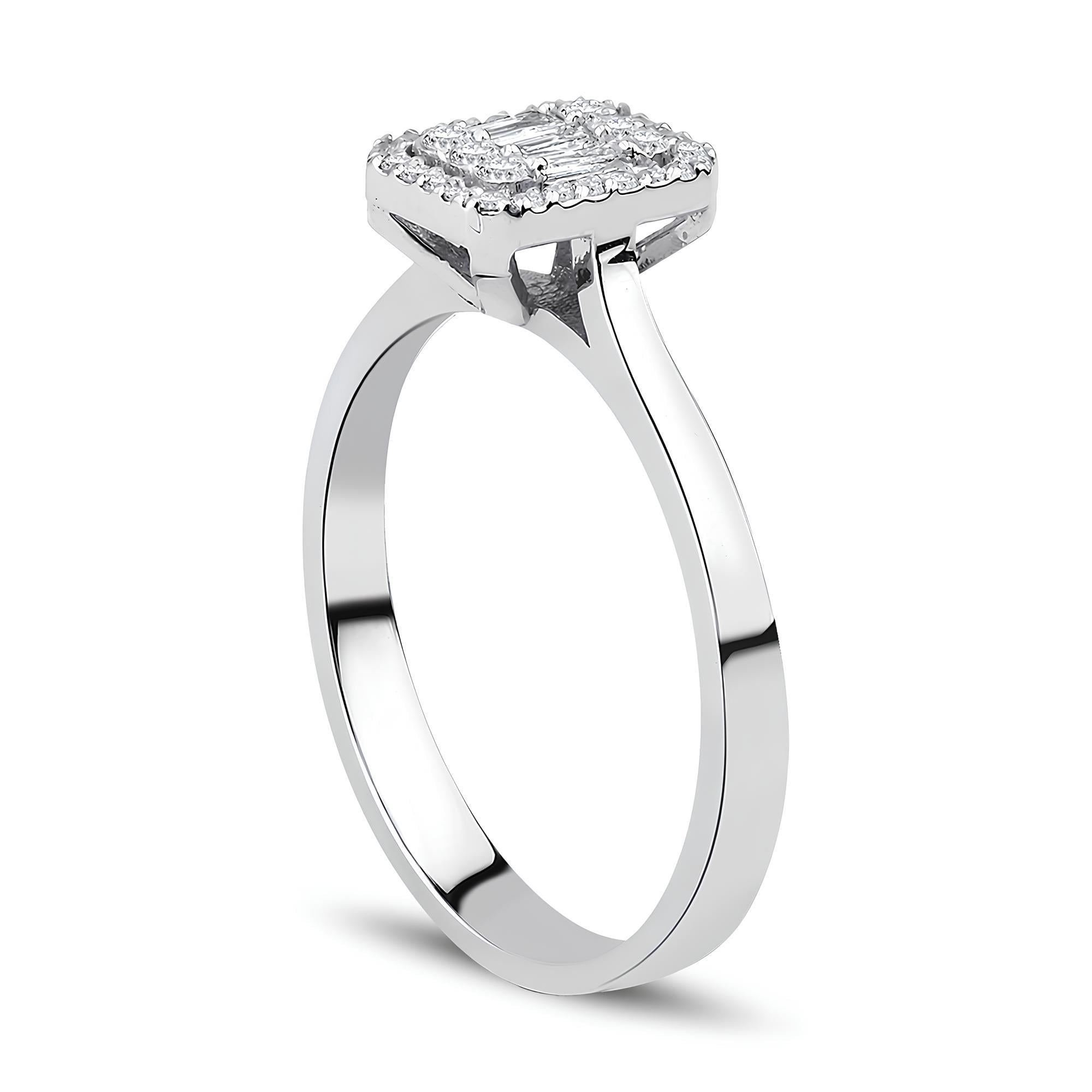 0.22 Karat Pırlanta Baget Yüzük