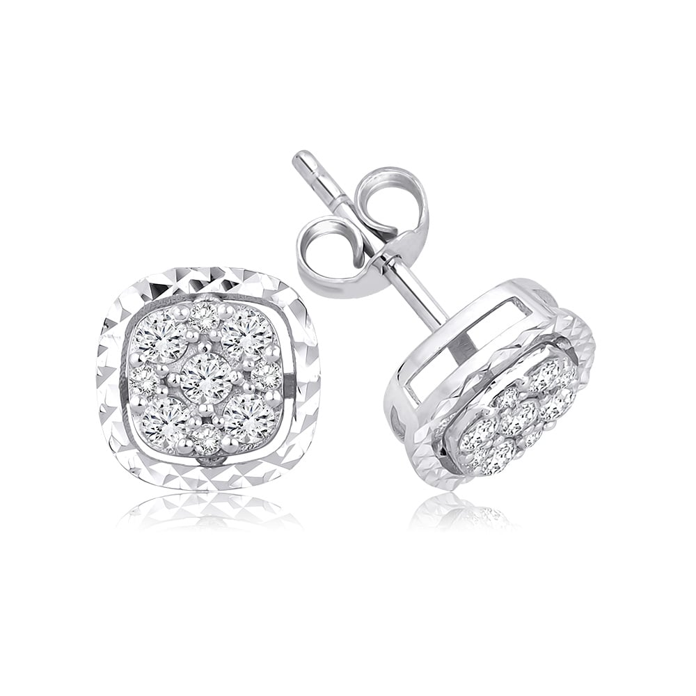 0.38 Karat Pırlanta Tasarım Küpe