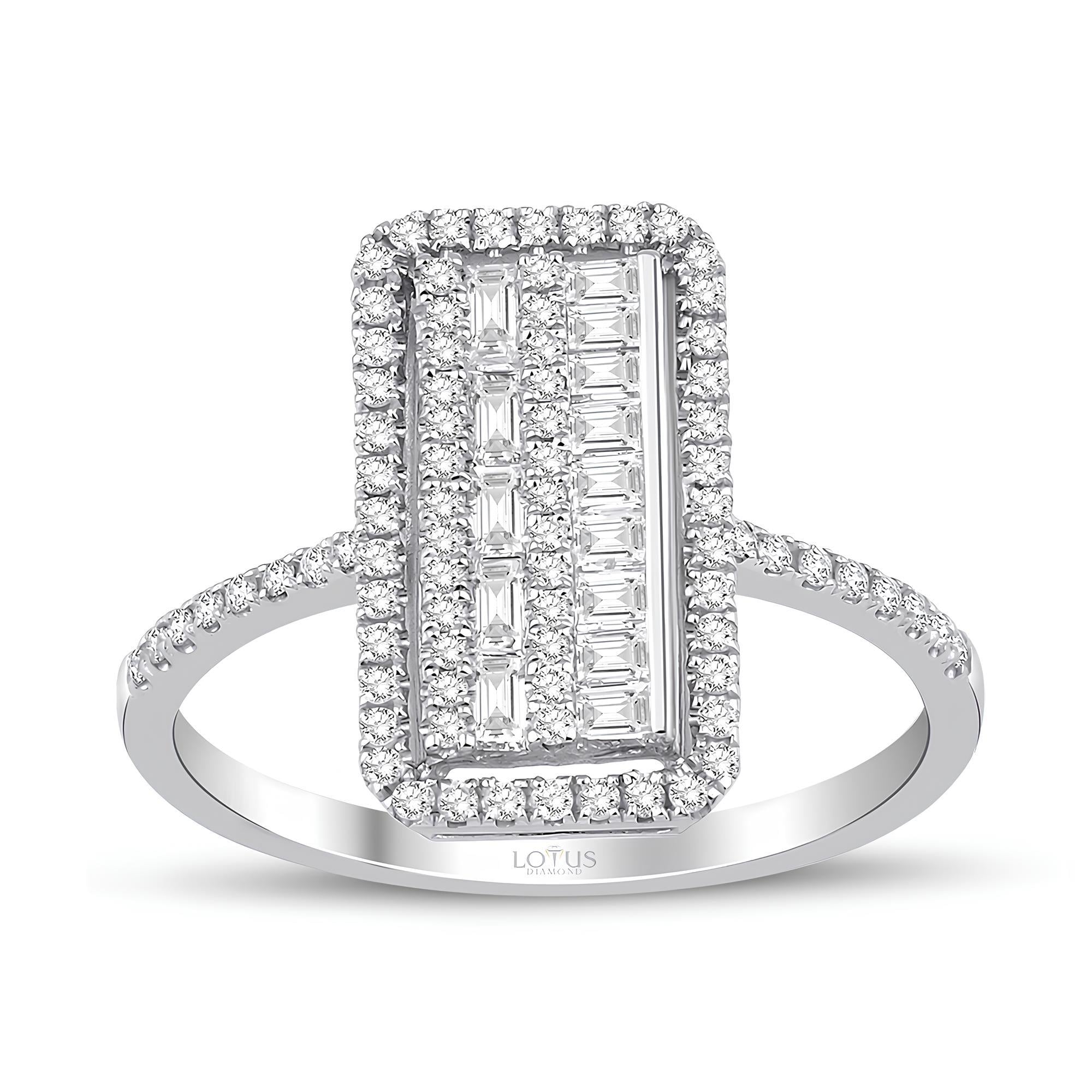 0.62 Karat Pırlanta Baget Yüzük