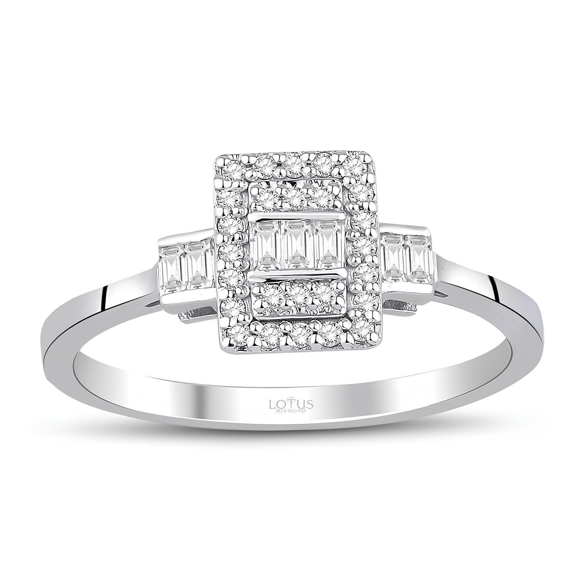 0.22 Karat Pırlanta Baget Yüzük