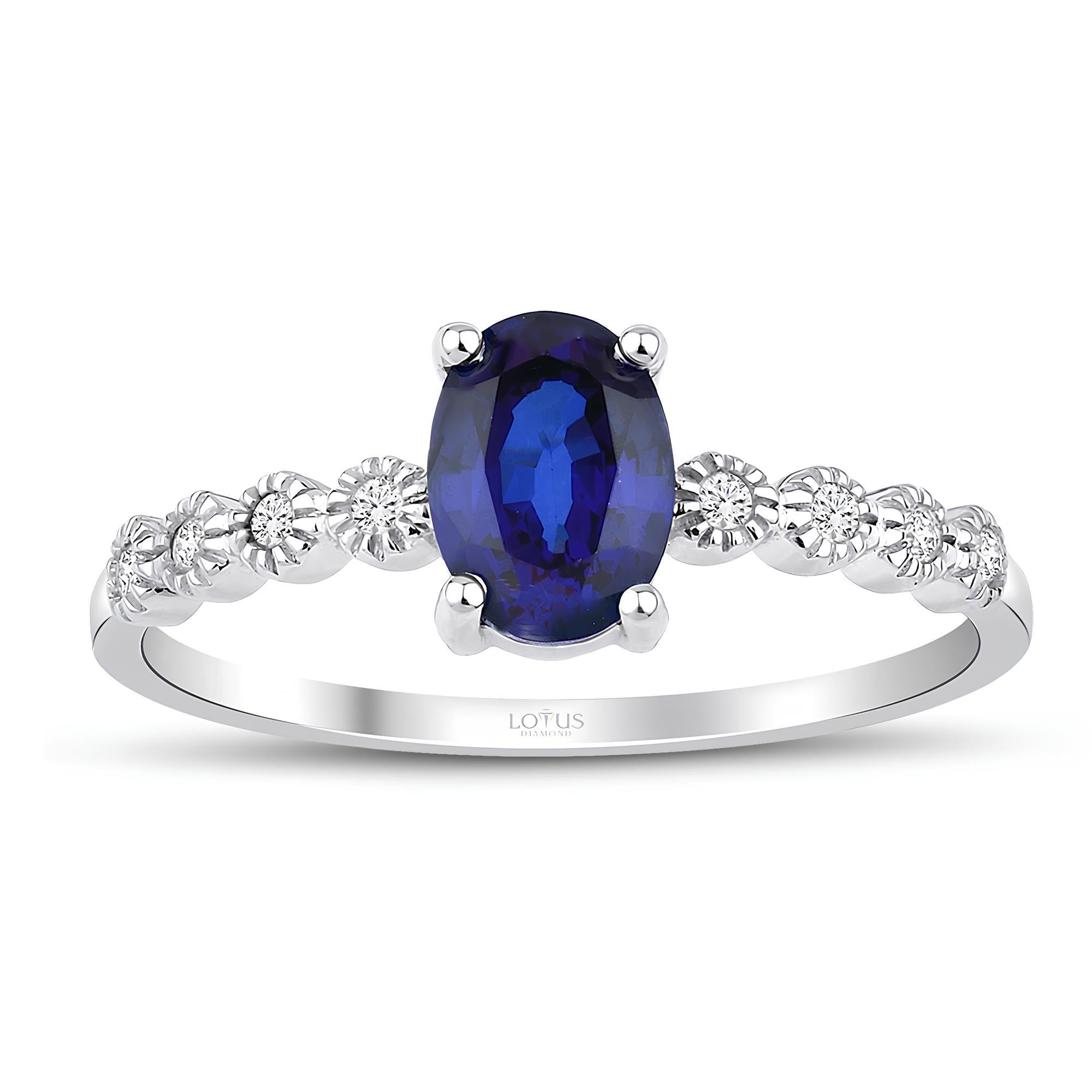 0.07 Karat Pırlanta  Safir  Yüzük