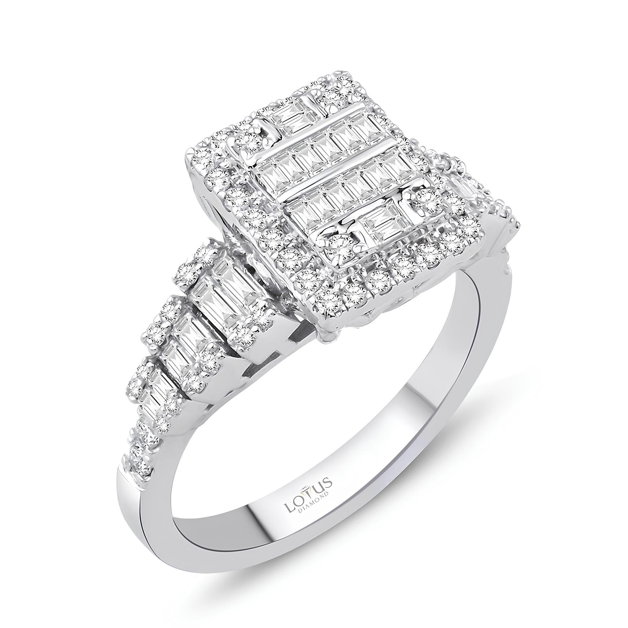 0.82 Karat Pırlanta Baget Yüzük