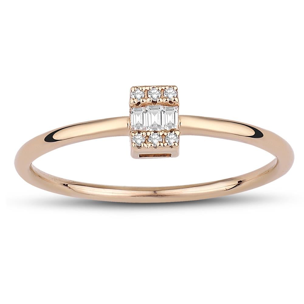 0.06 Karat Pırlanta Baget Yüzük