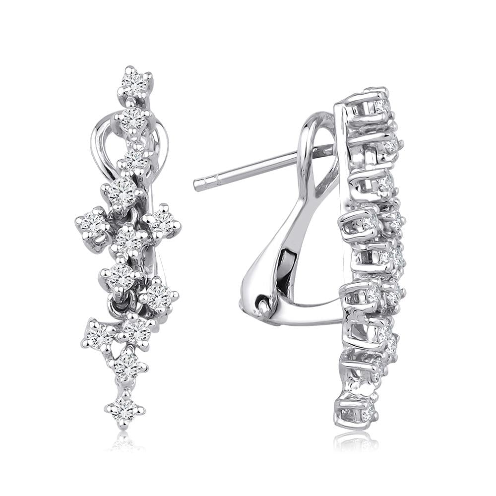 0.45 Karat Pırlanta Tasarım Küpe 