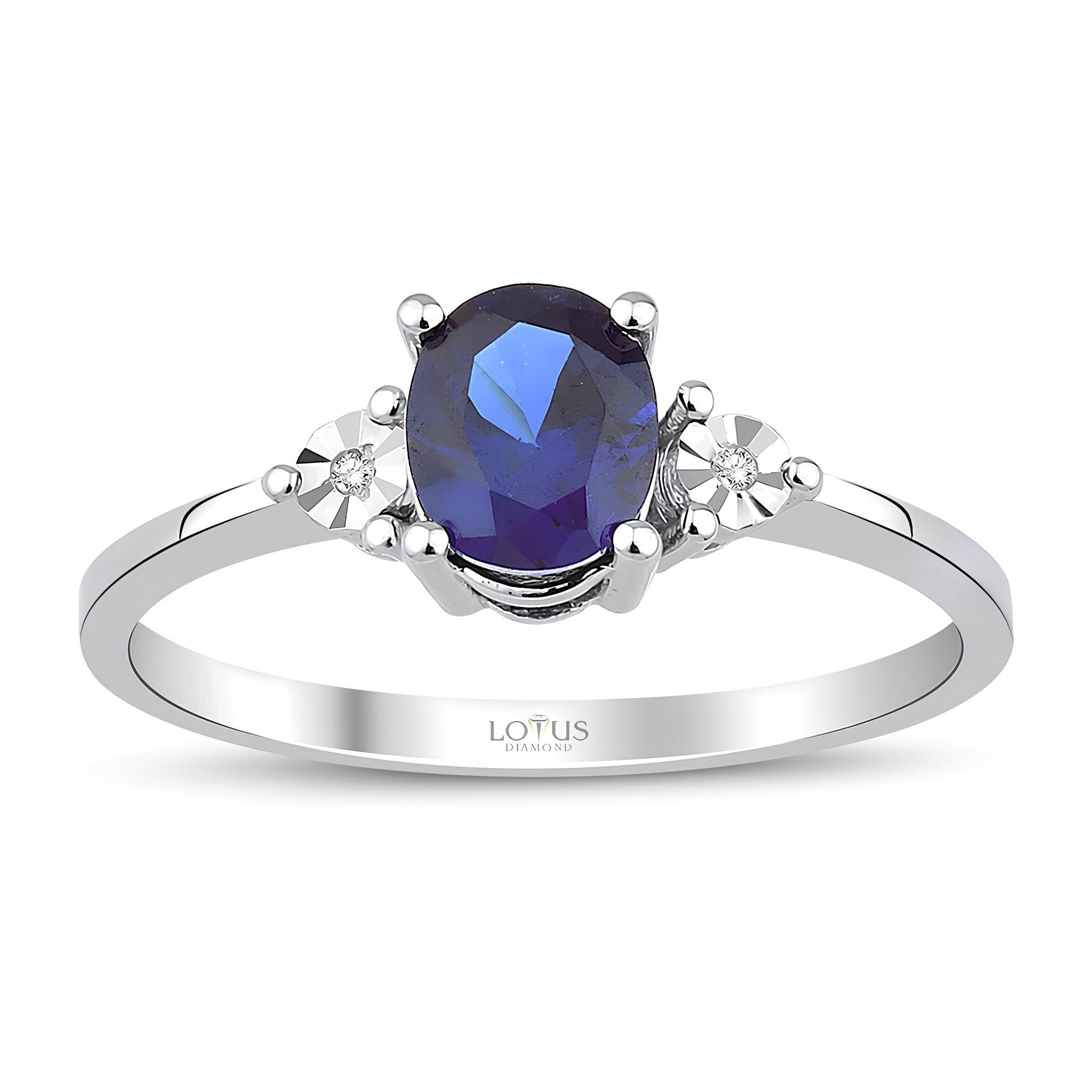 0.77 Karat Pırlanta Safir Yüzük