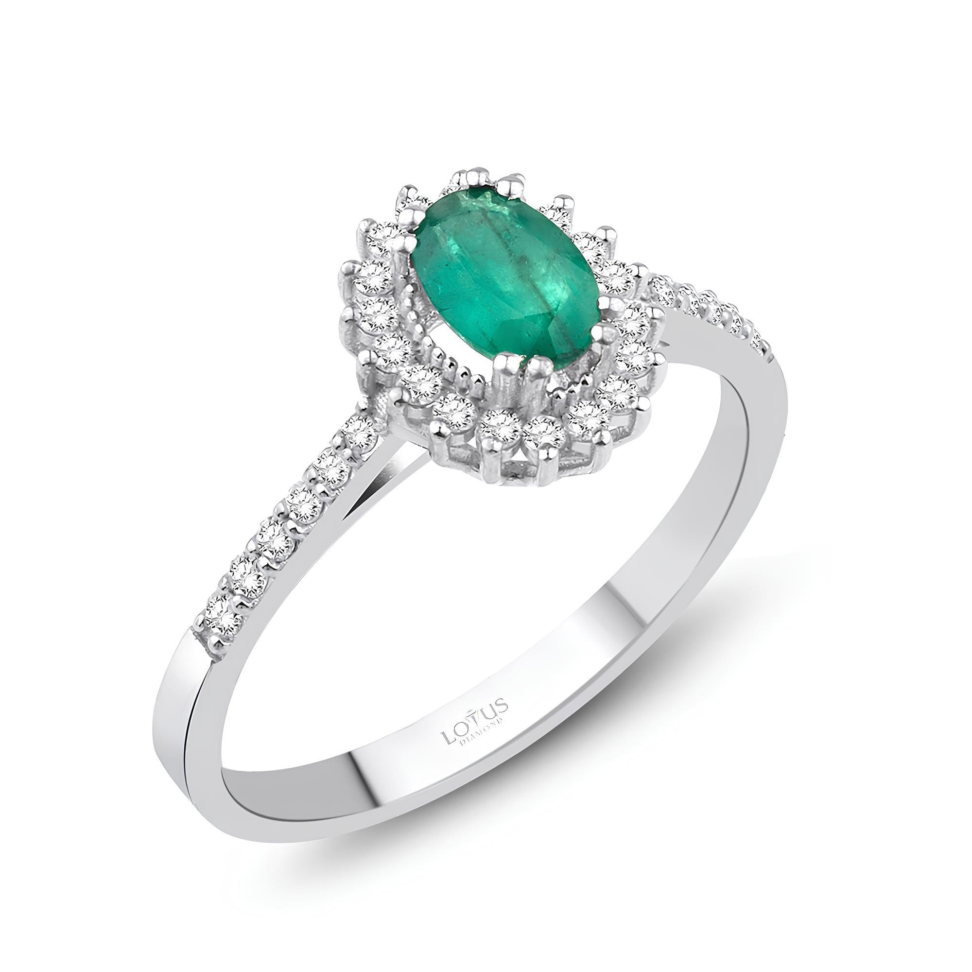 0.40 Karat Pırlanta Zümrüt Yüzük