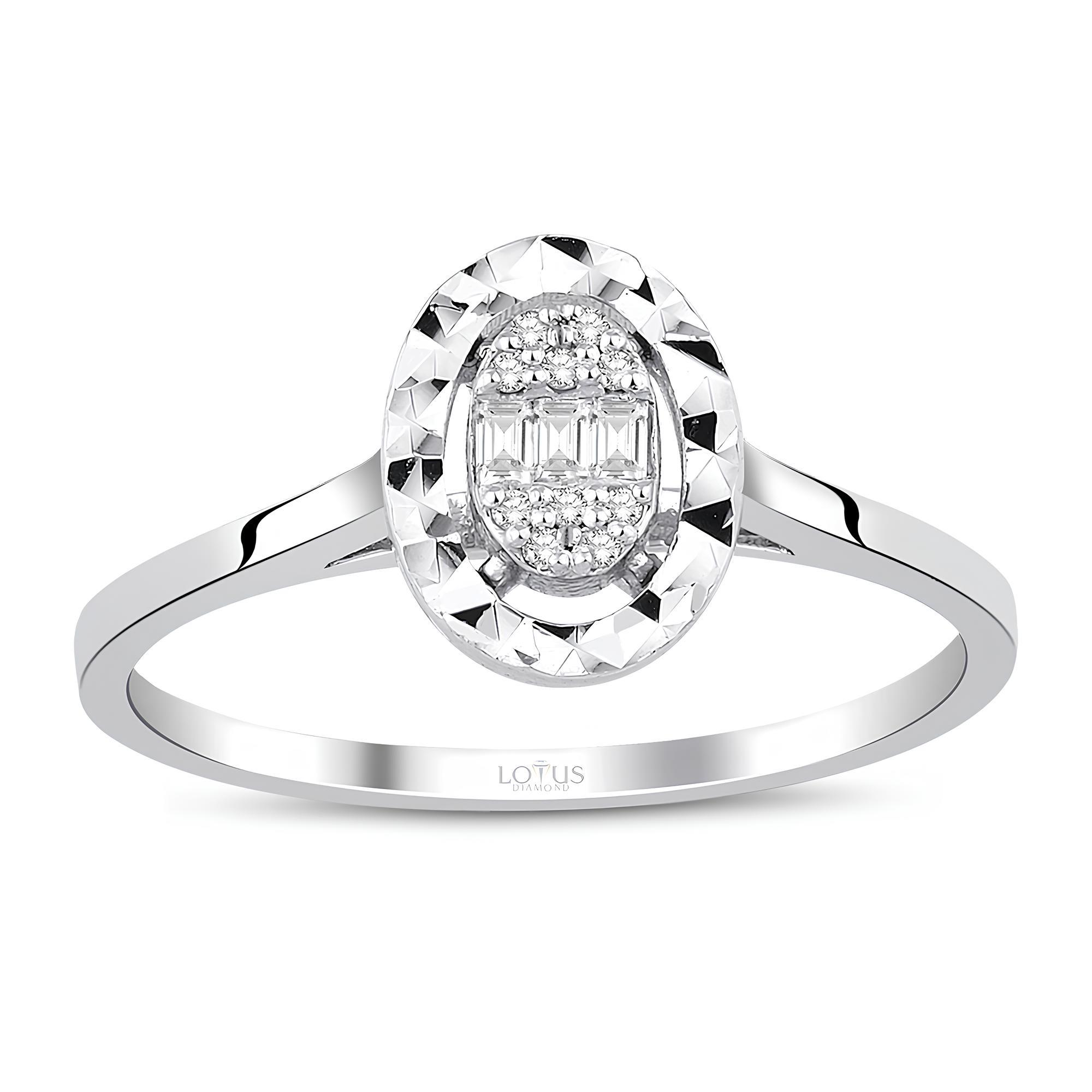 0.08 Karat Pırlanta Baget Yüzük