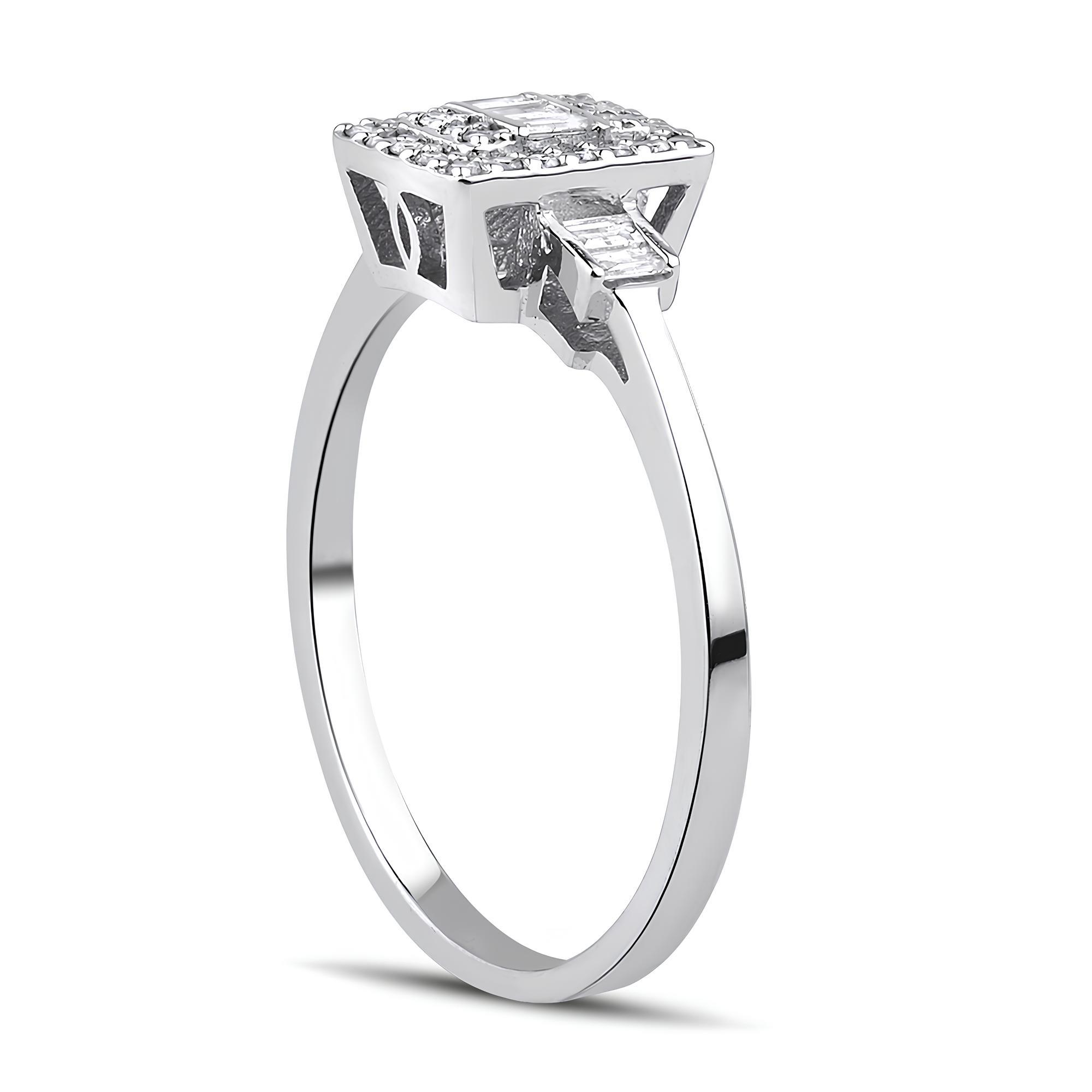 0.22 Karat Pırlanta Baget Yüzük