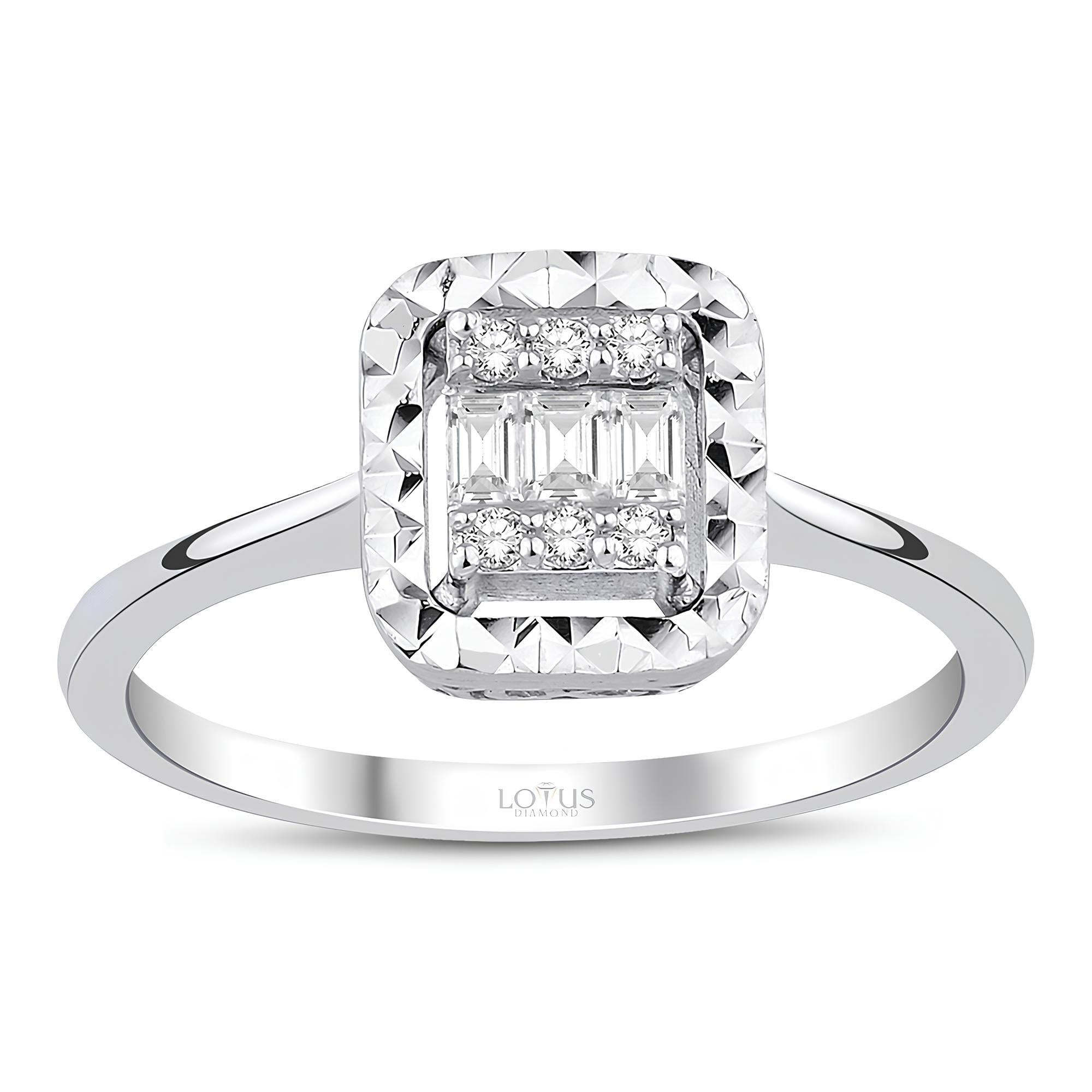 0.15 Karat Pırlanta Baget Yüzük