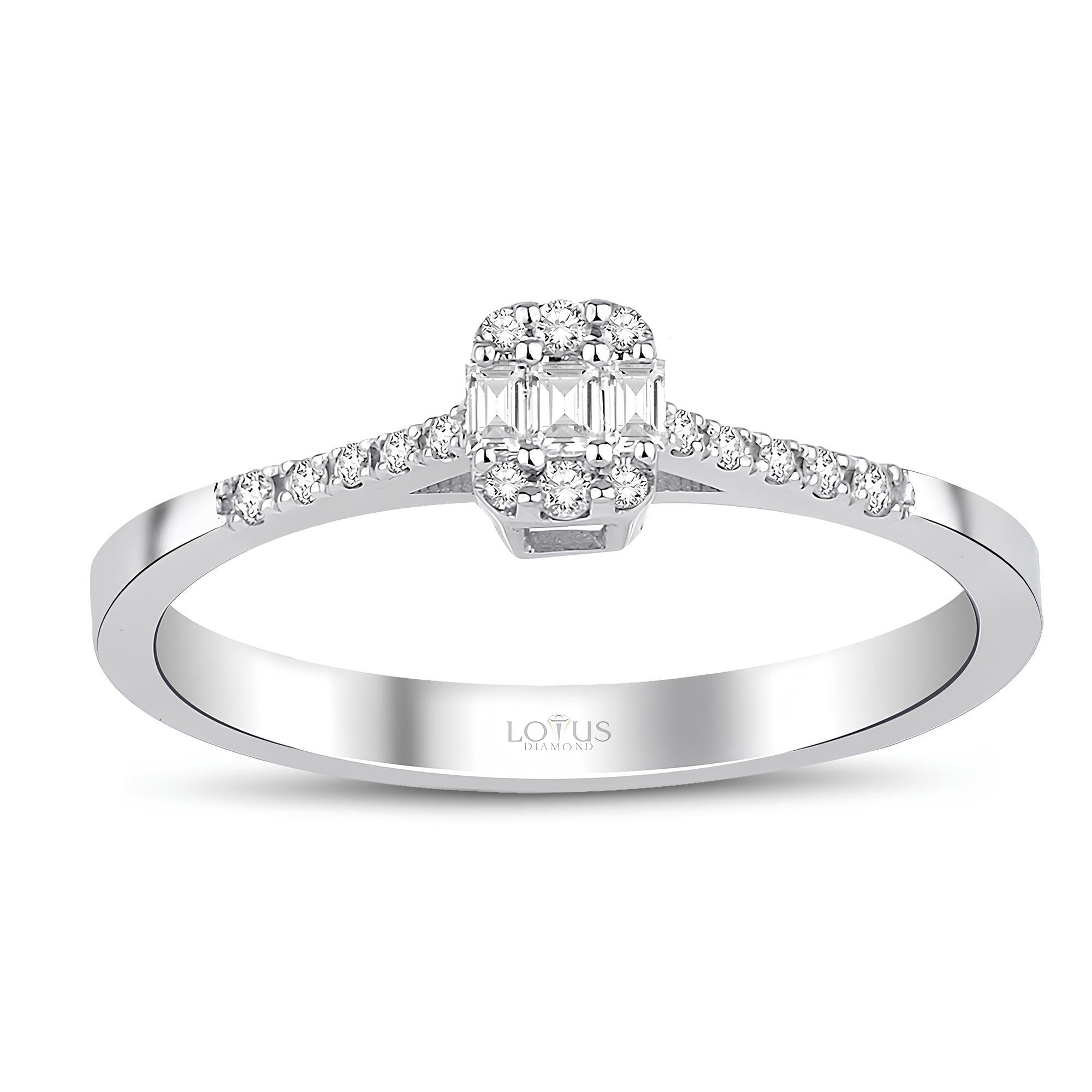 0.14 Karat Pırlanta Baget Yüzük