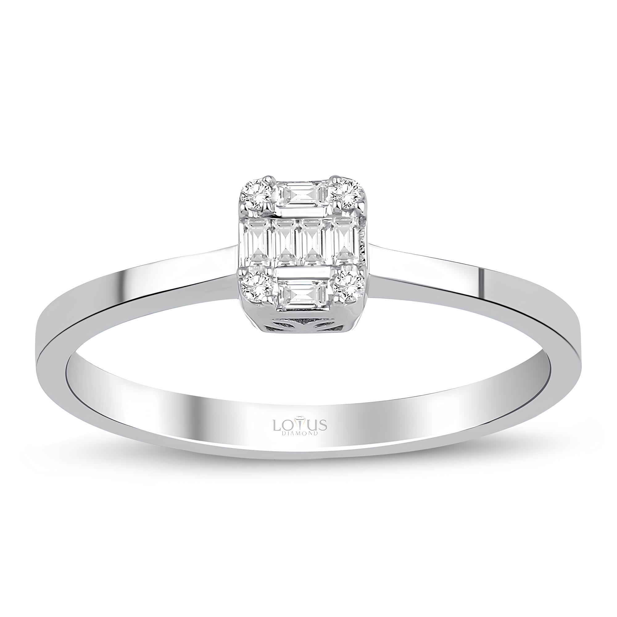 0.10 Karat Pırlanta Baget Yüzük