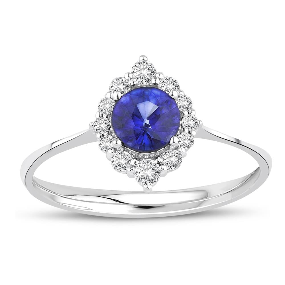 0.72 Karat Pırlanta Safir Yüzük