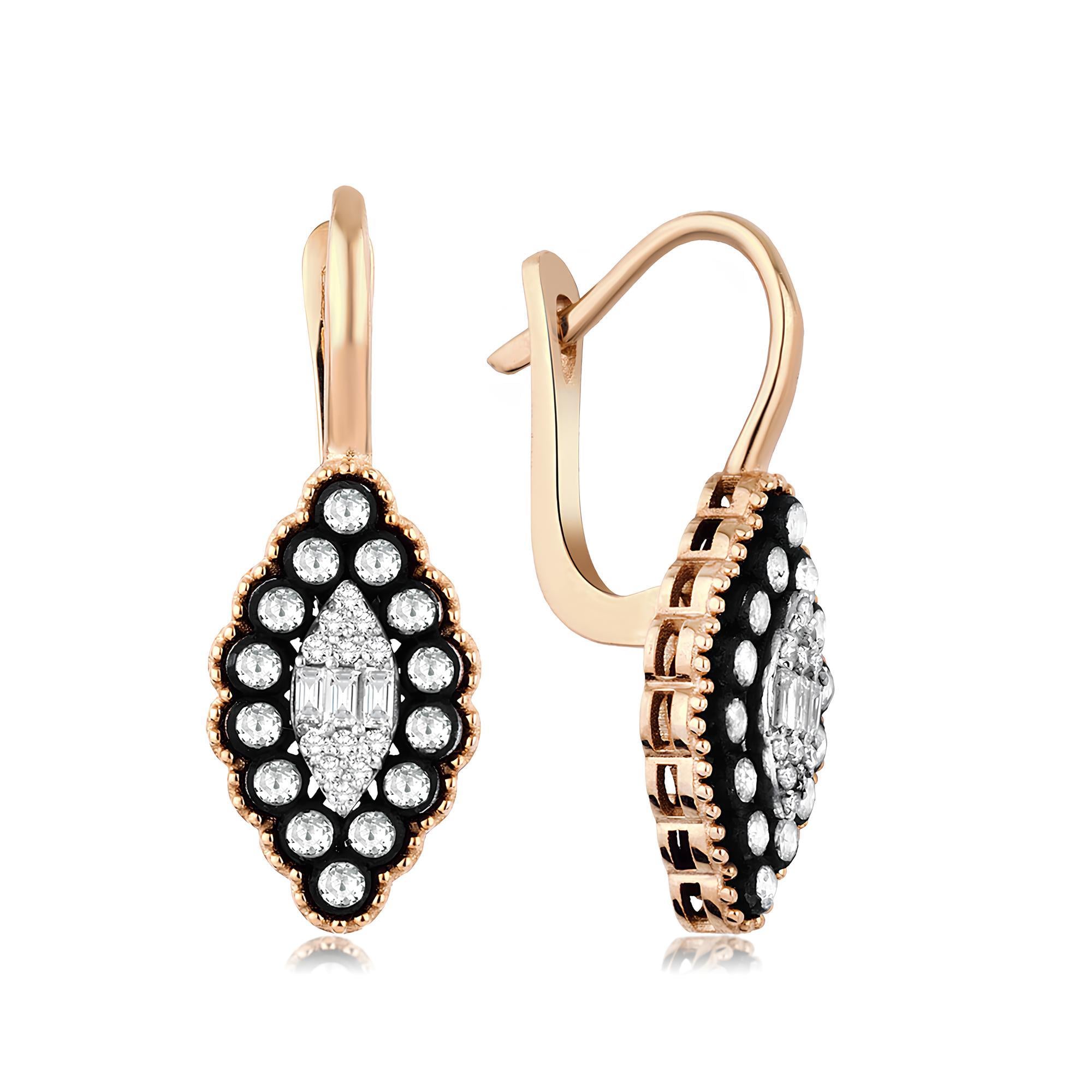 0.68 Karat Elmas Baget Küpe