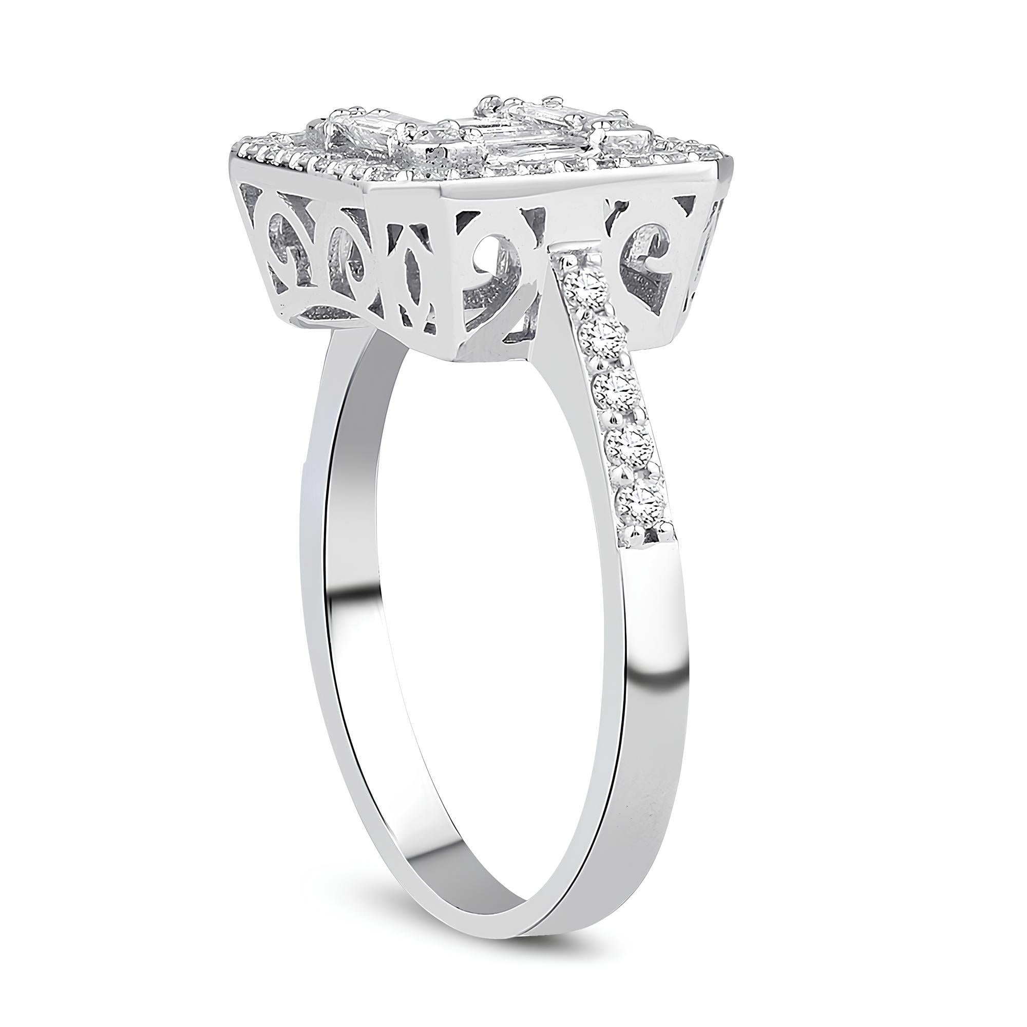 0.77 Karat Pırlanta Baget Yüzük