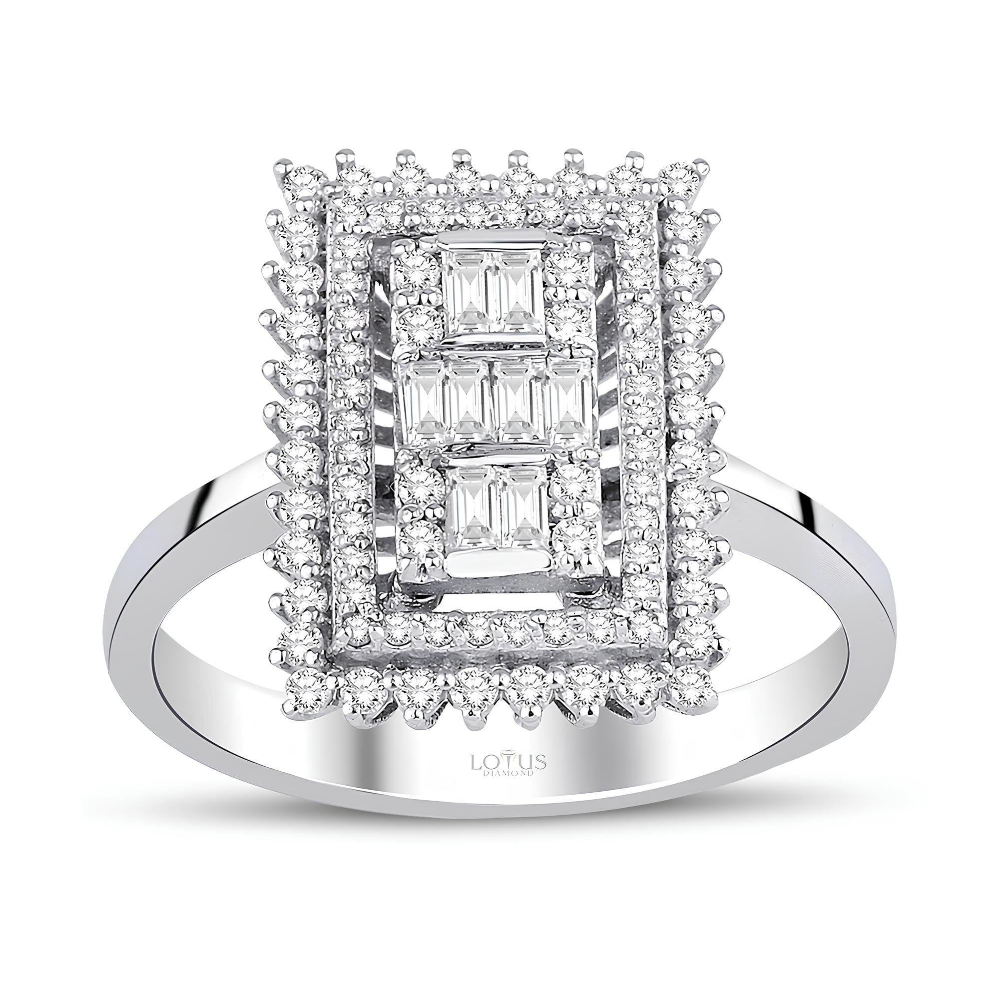 0.50 Karat Pırlanta Baget Yüzük