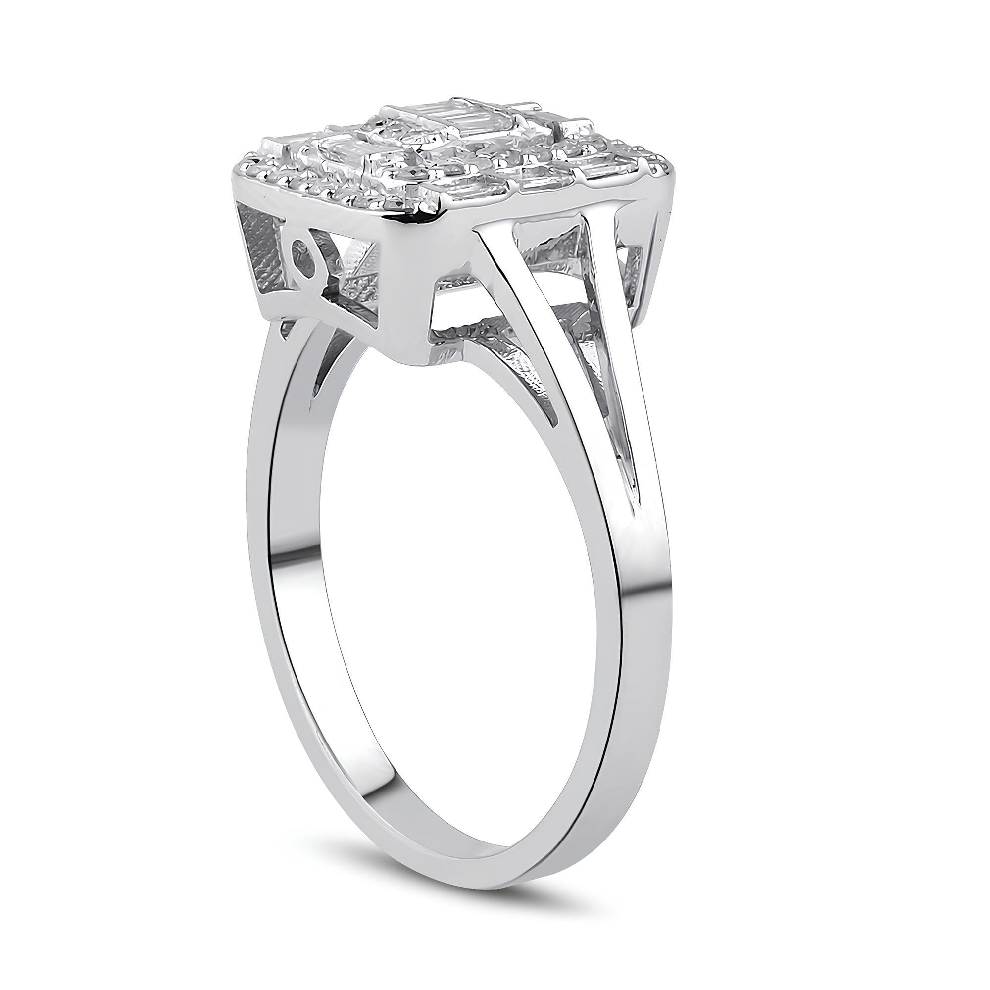 0.44 Karat Pırlanta Baget Yüzük