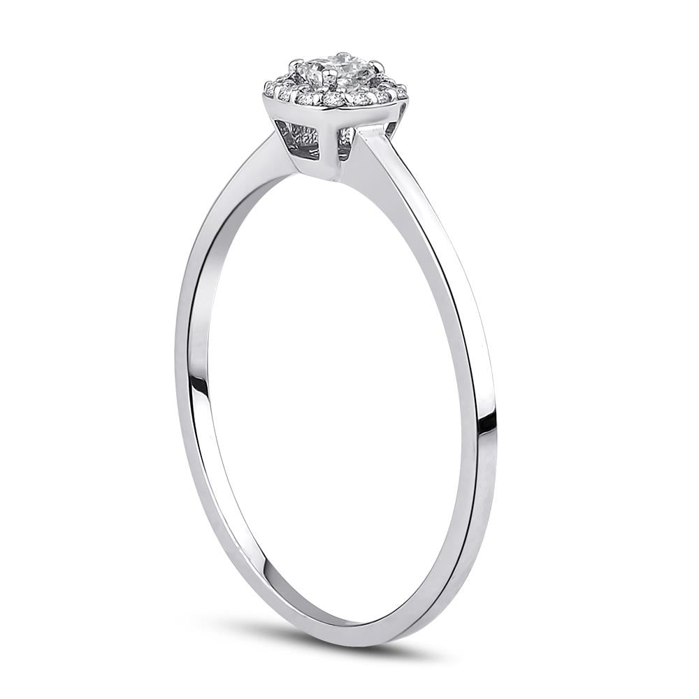 0.13 Karat Pırlanta Prenses Kesim Tasarım Yüzük